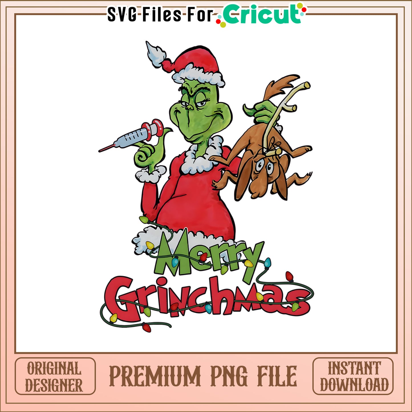Funny merry grinchmas nurse png, the grinch stole christmas png