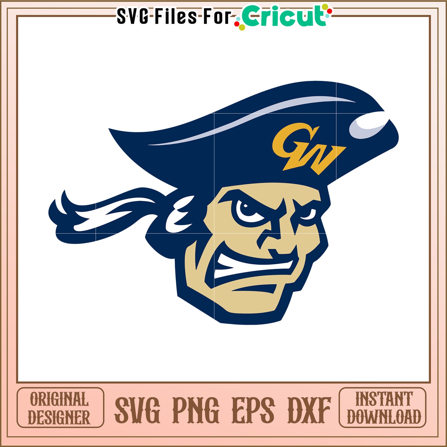GW Pirate Logo SVG Files for Cricut, Perfect for Custom Craft Projects