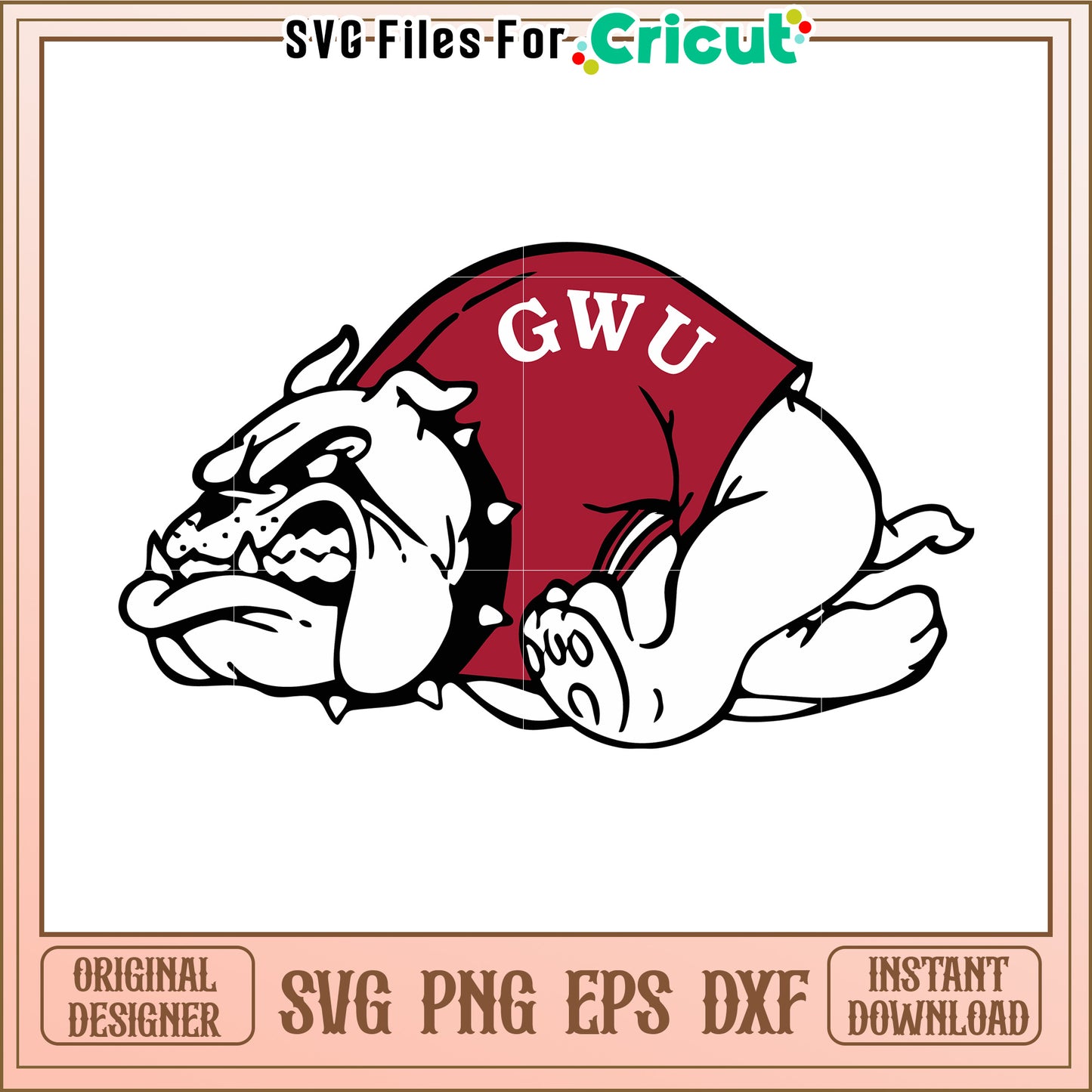GWU Bulldog SVG Design for Cricut, Perfect for Custom Apparel and Decor