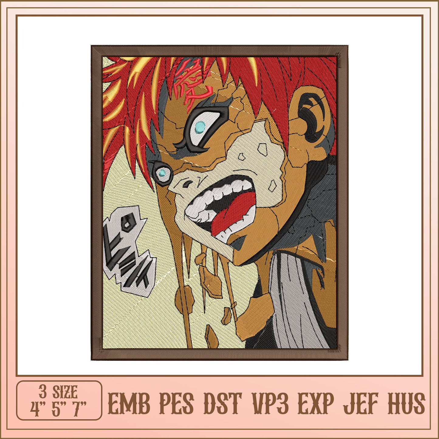 Gaara Embroidery Design 3 Sizes