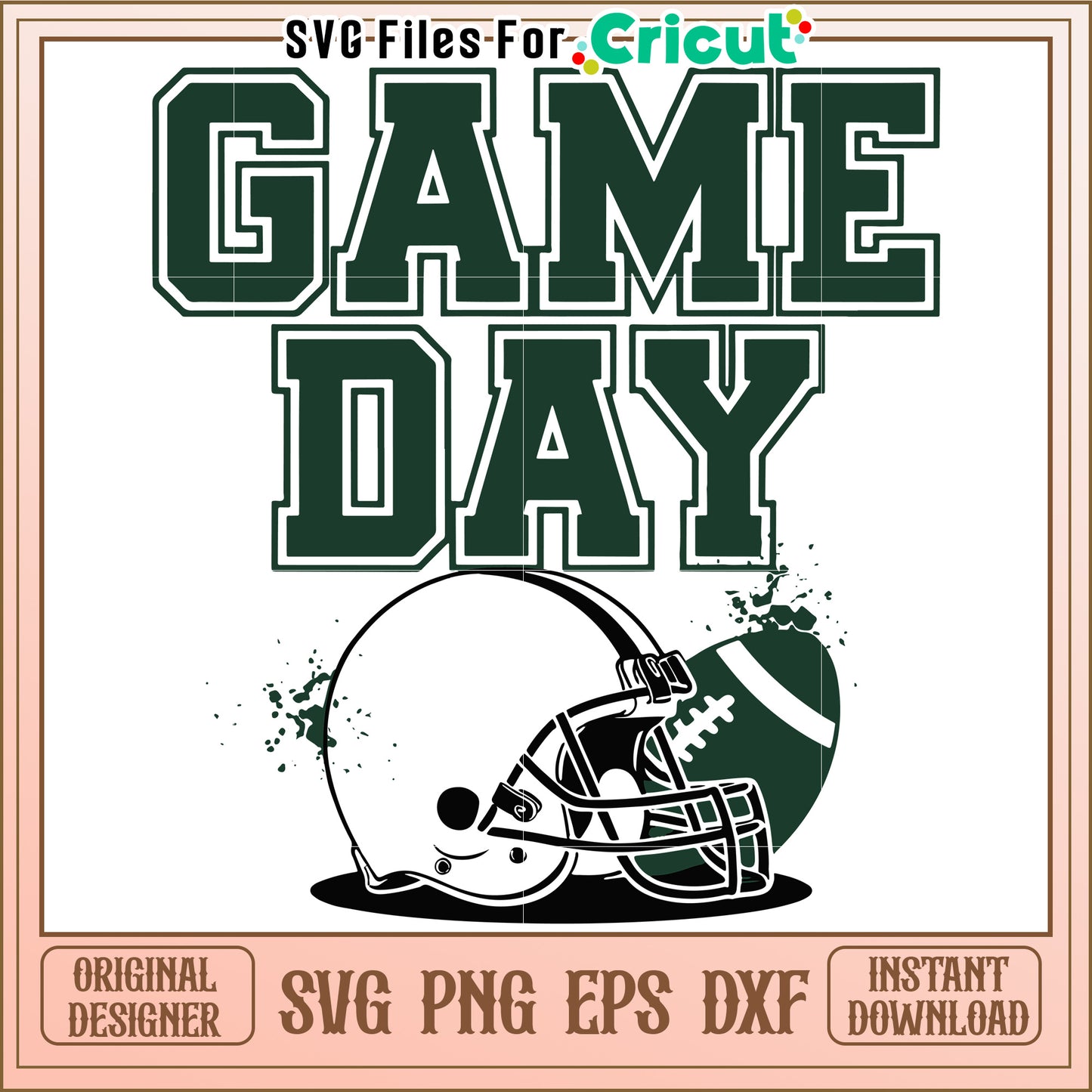 Game Day SVG Design - Football Helmet