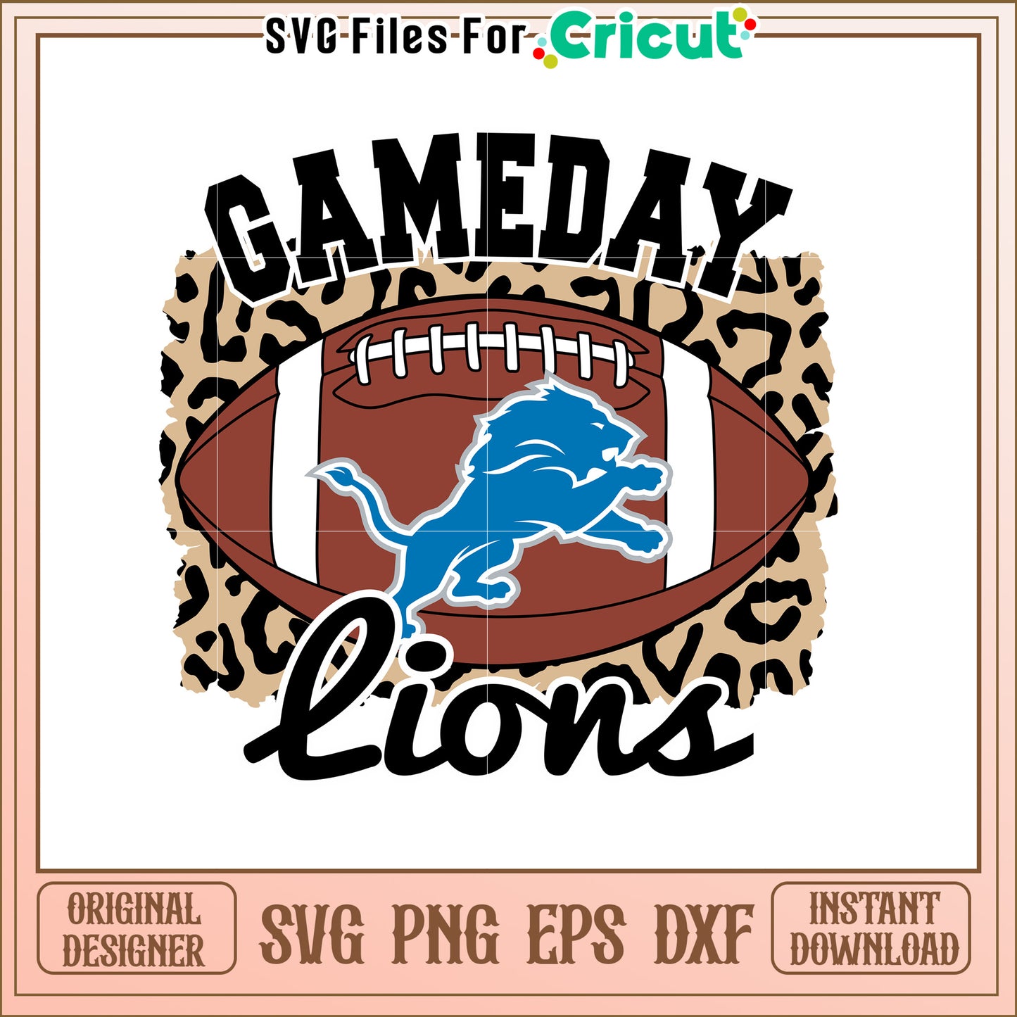 Gameday Lions Football SVG Design