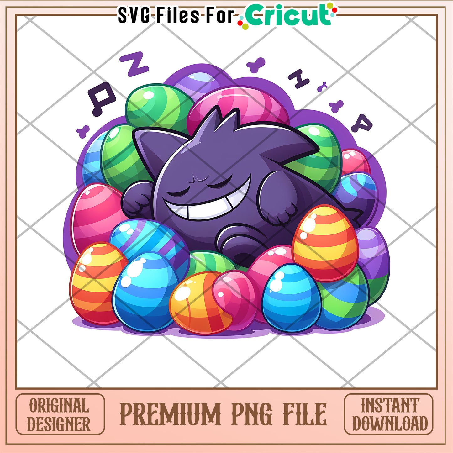 Gengar Easter Eggs PNG Cricut Design