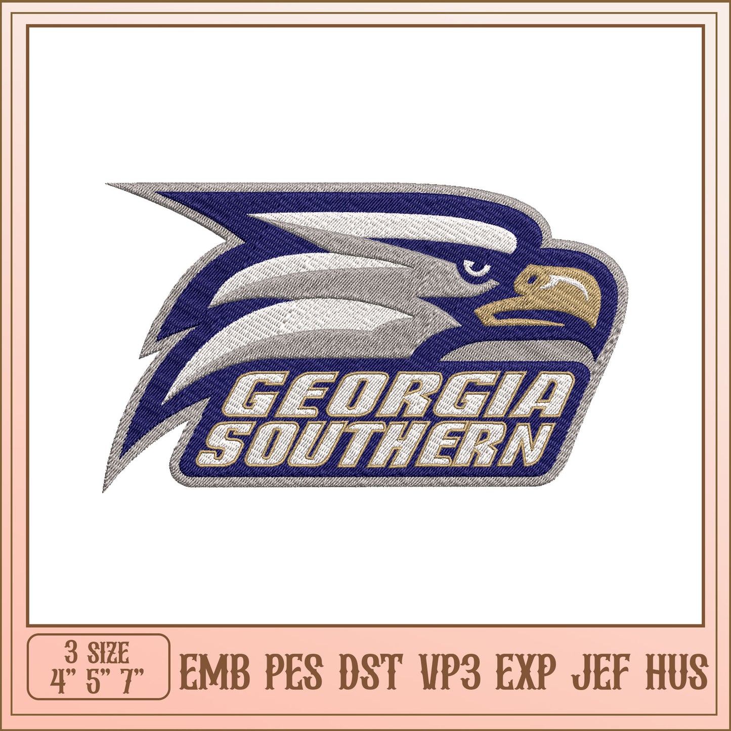 Georgia Southern Eagle Embroidery Design