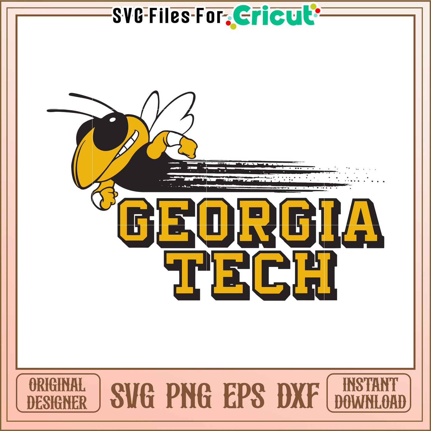 Georgia Tech Bee Logo SVG Design, Perfect for Cricut and Craft Projects