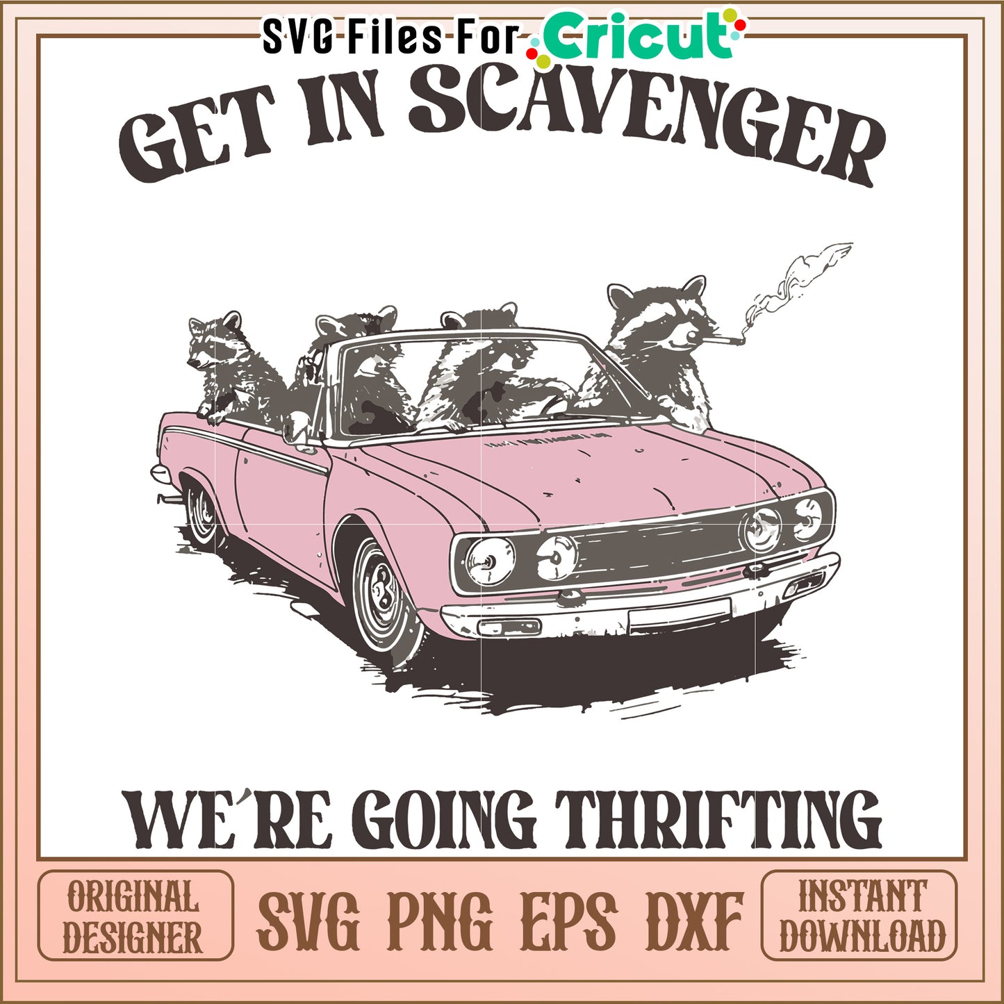 Get in Scavenger, we are going thrifting in a pink car