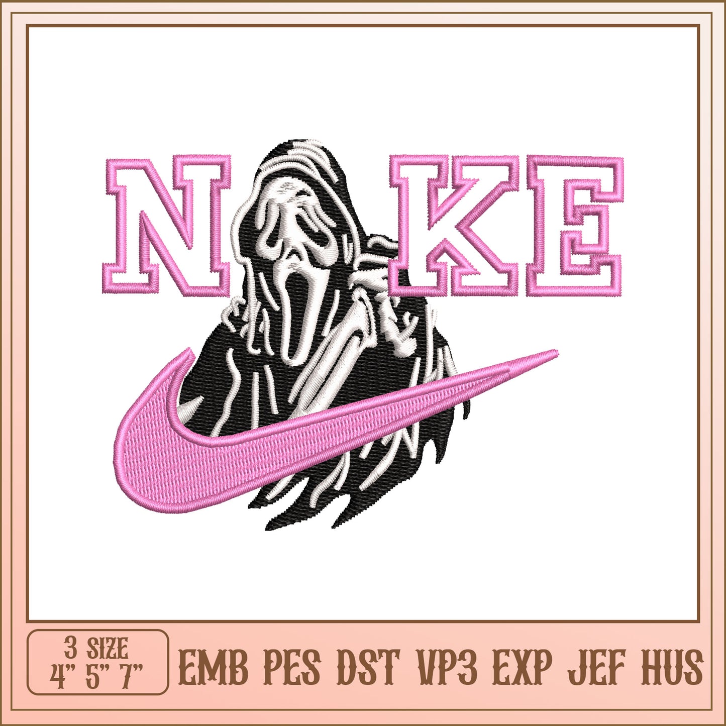 Ghost Nike Embroidery Design