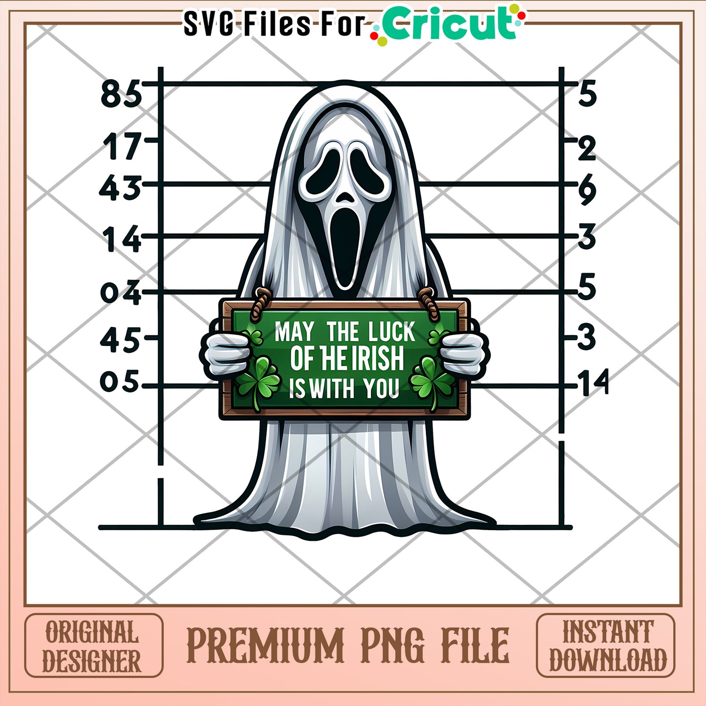 Ghost St Patricks Day PNG Cricut