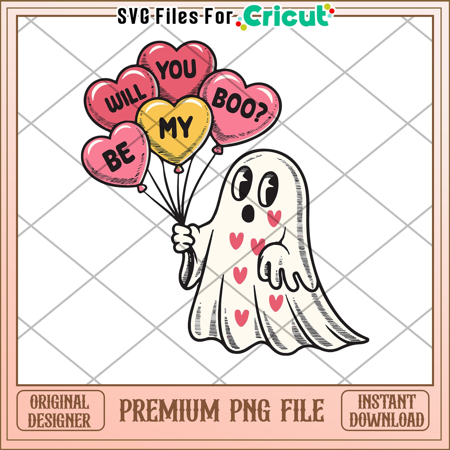 Ghost Valentine PNG Cricut Download
