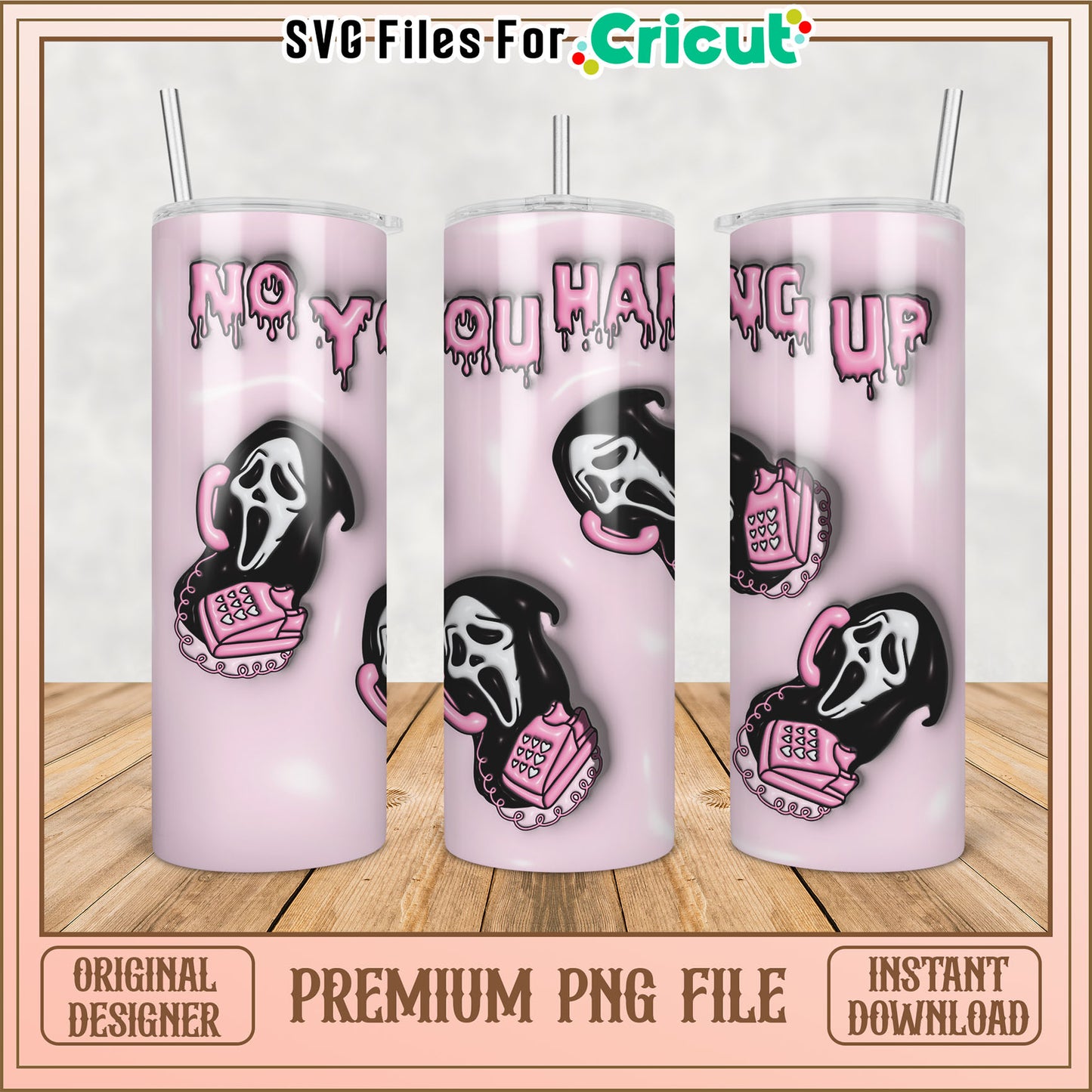 Ghostface Tumbler PNG Sublimation