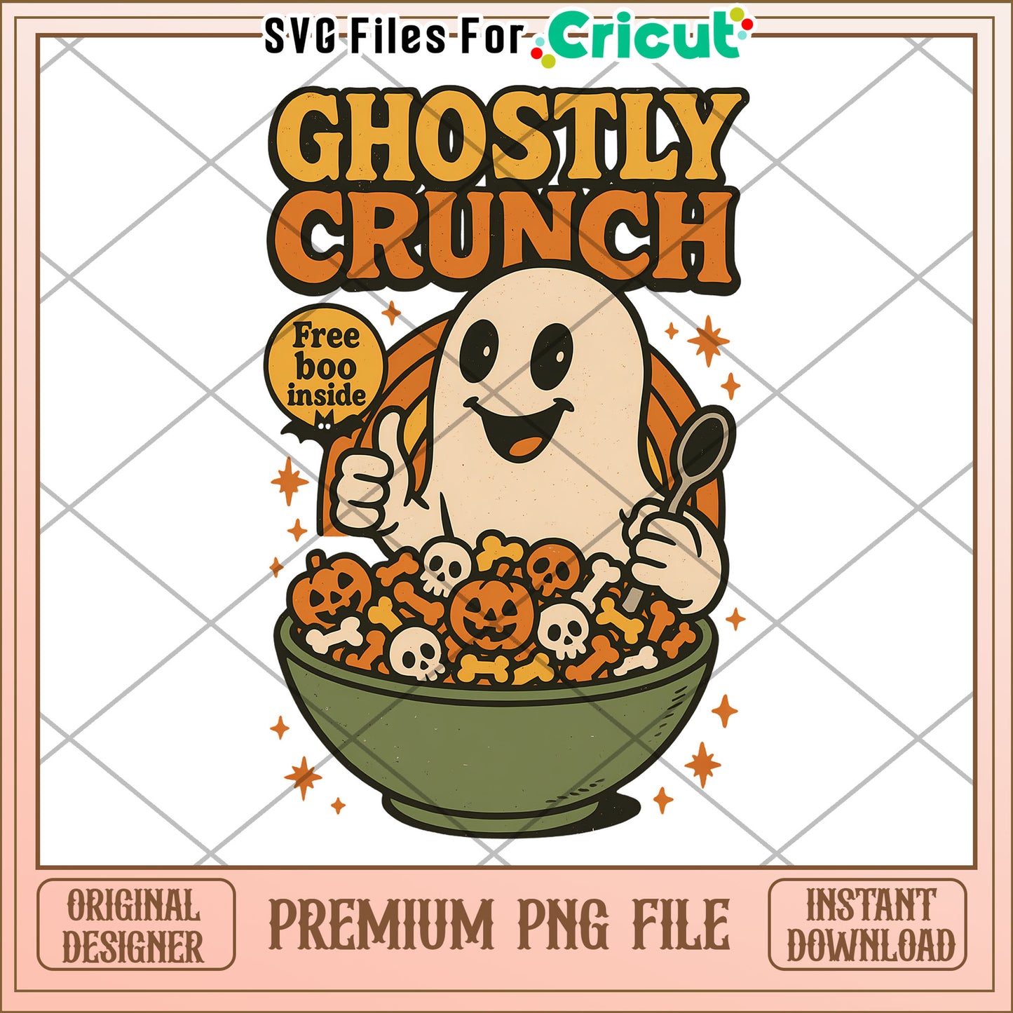 Ghostly crunch png, halloween png, halloween season png