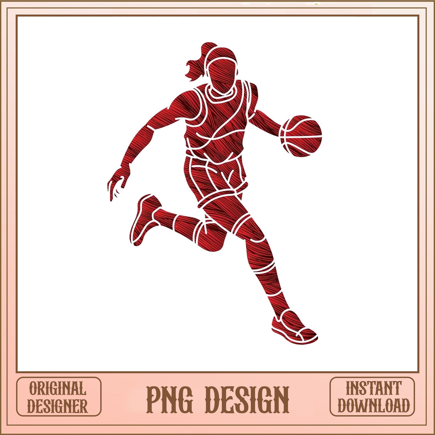 Girl Basketball Player PNG, Women Basketball Sublimation, Sports PNG