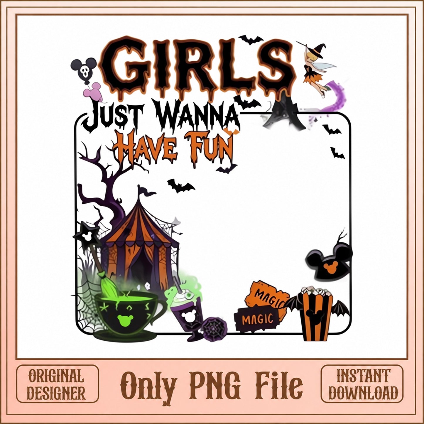 Girls Just Wanna Have Fun Disney, Halloween Clipart, PNG