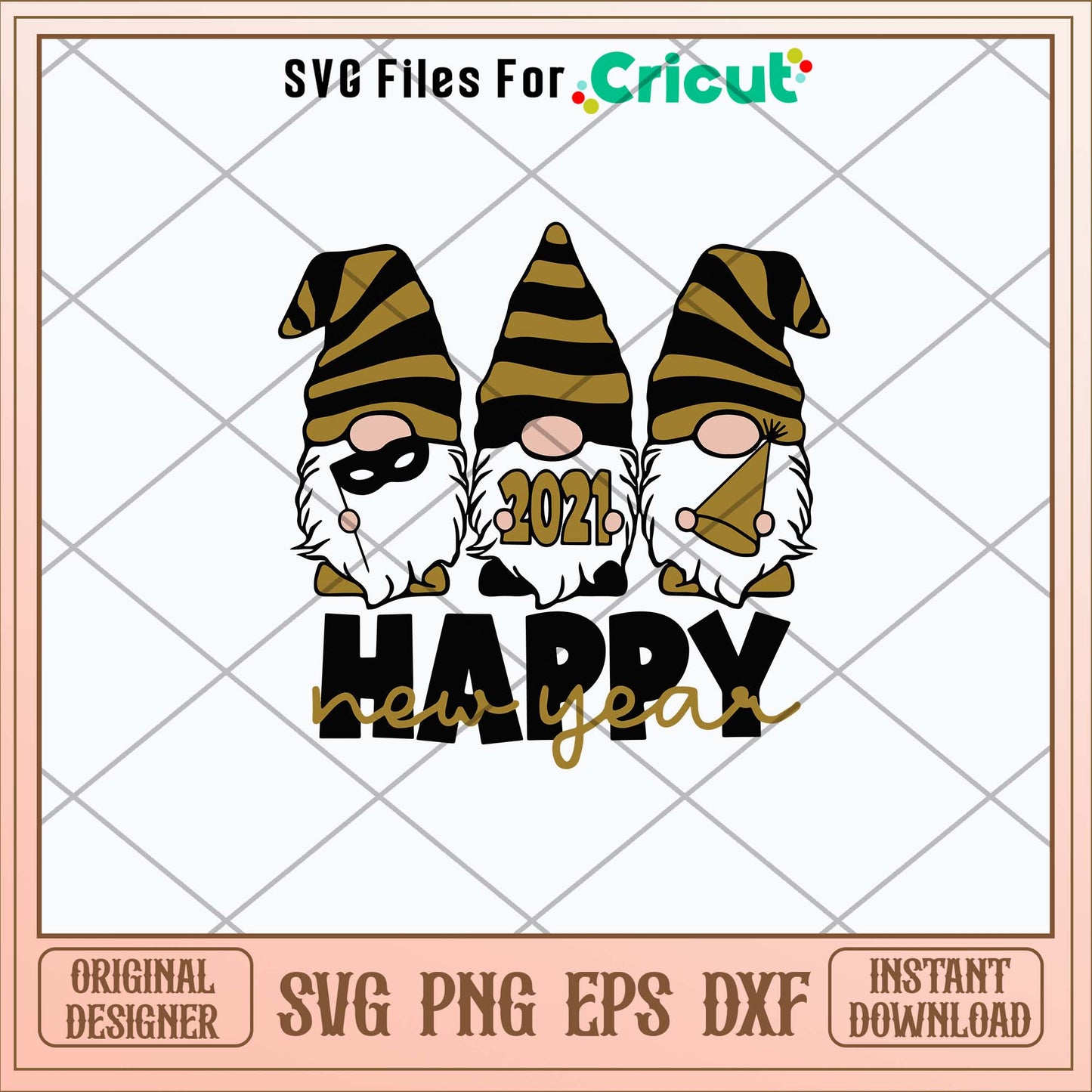 Gnome Happy New Year 2021 Svg