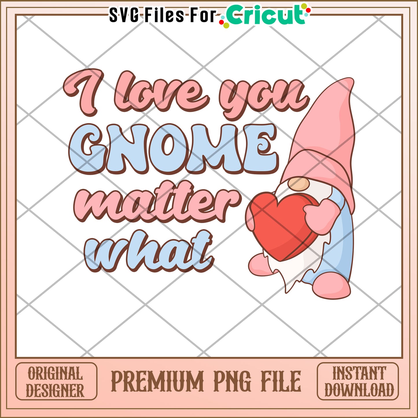 Gnome Valentines PNG Printable Design