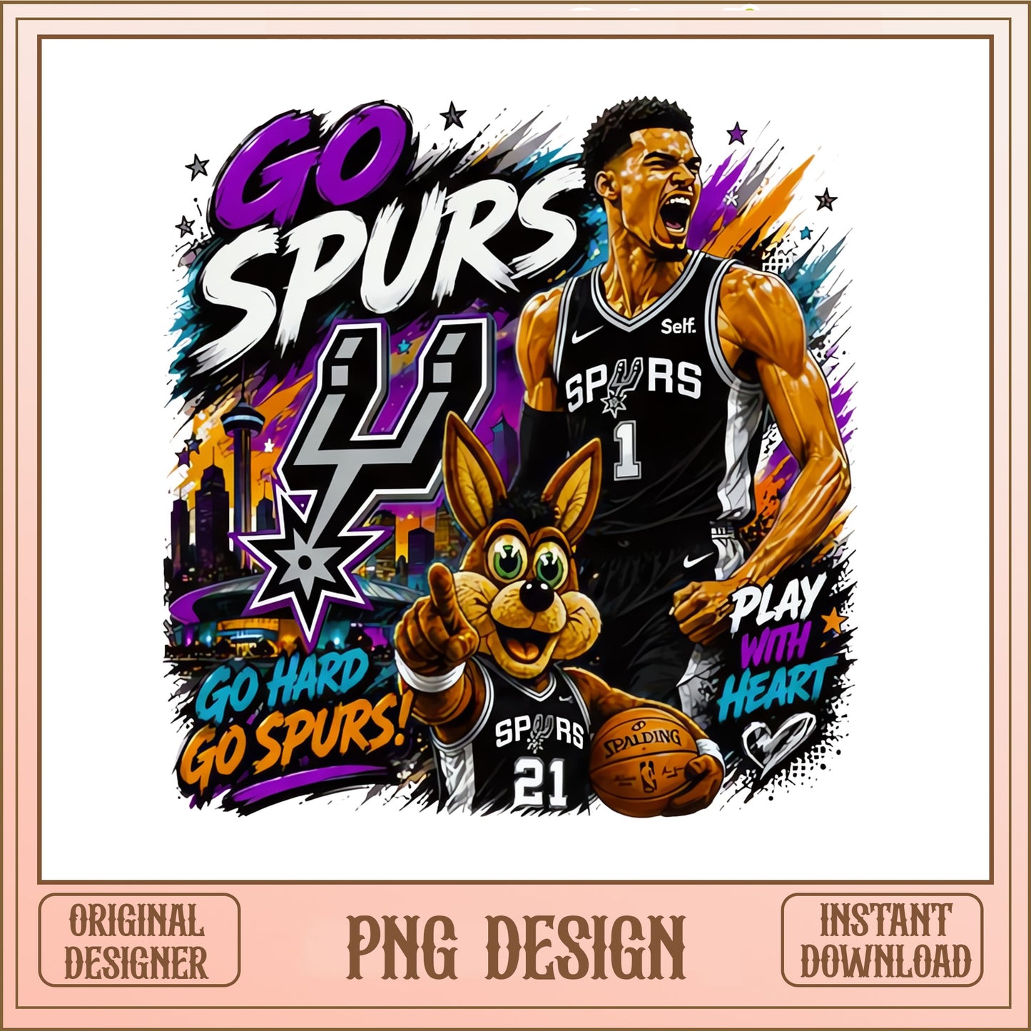 Go Spurs San Antonio Basketball Png, NBA Spurs PNG, Sports PNG