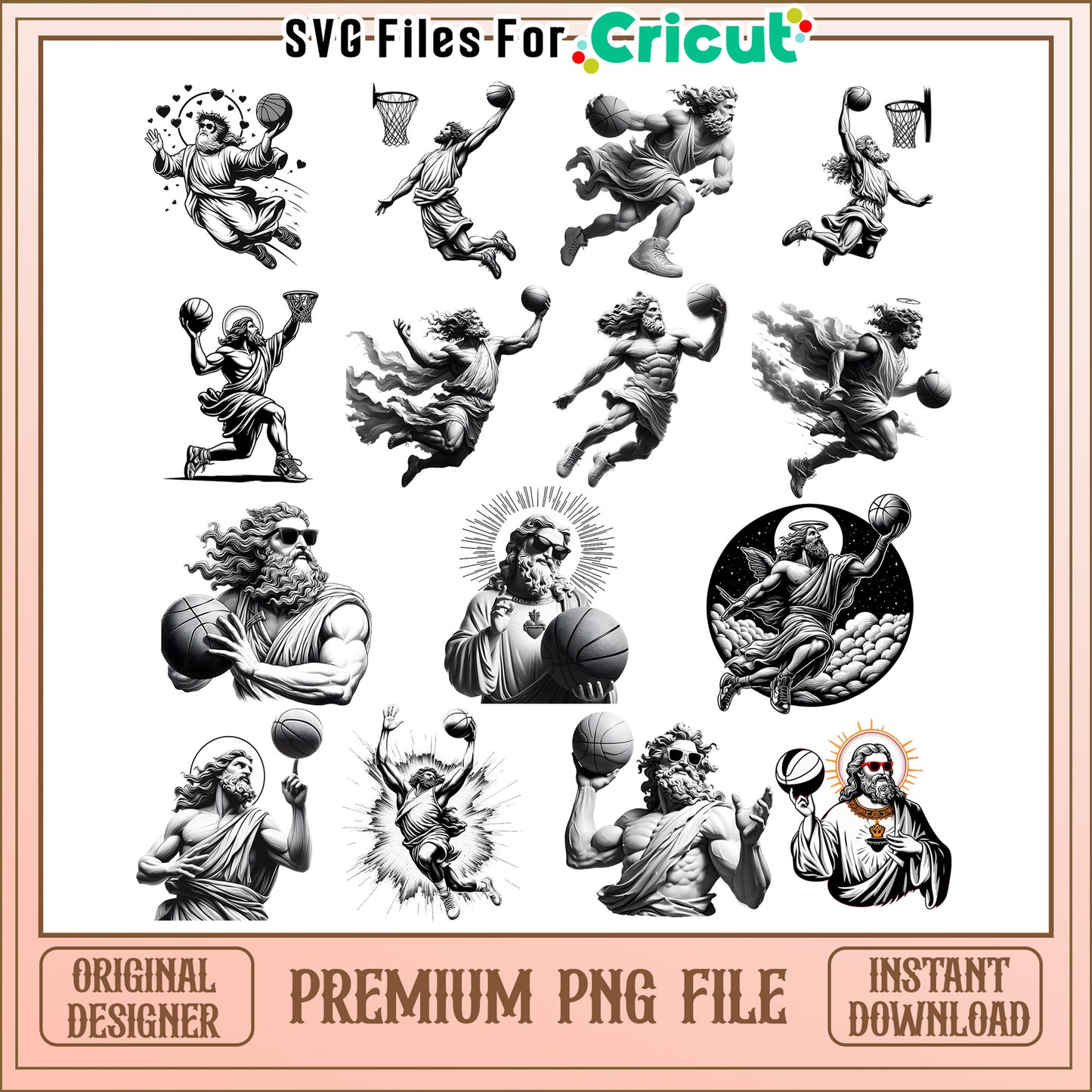 Zeus god play basketball funny bundle png, zeus god png