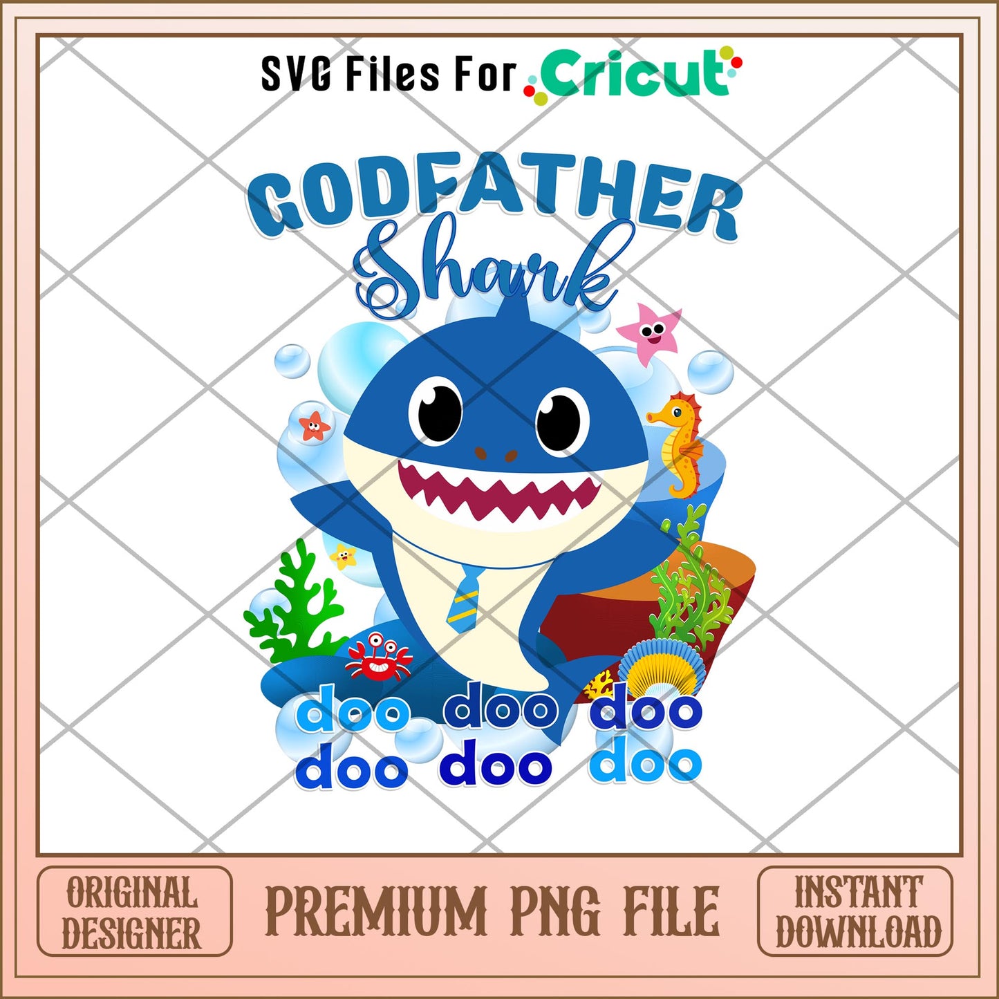 Godfather Baby Shark Png, Baby Shark characters png, digital download