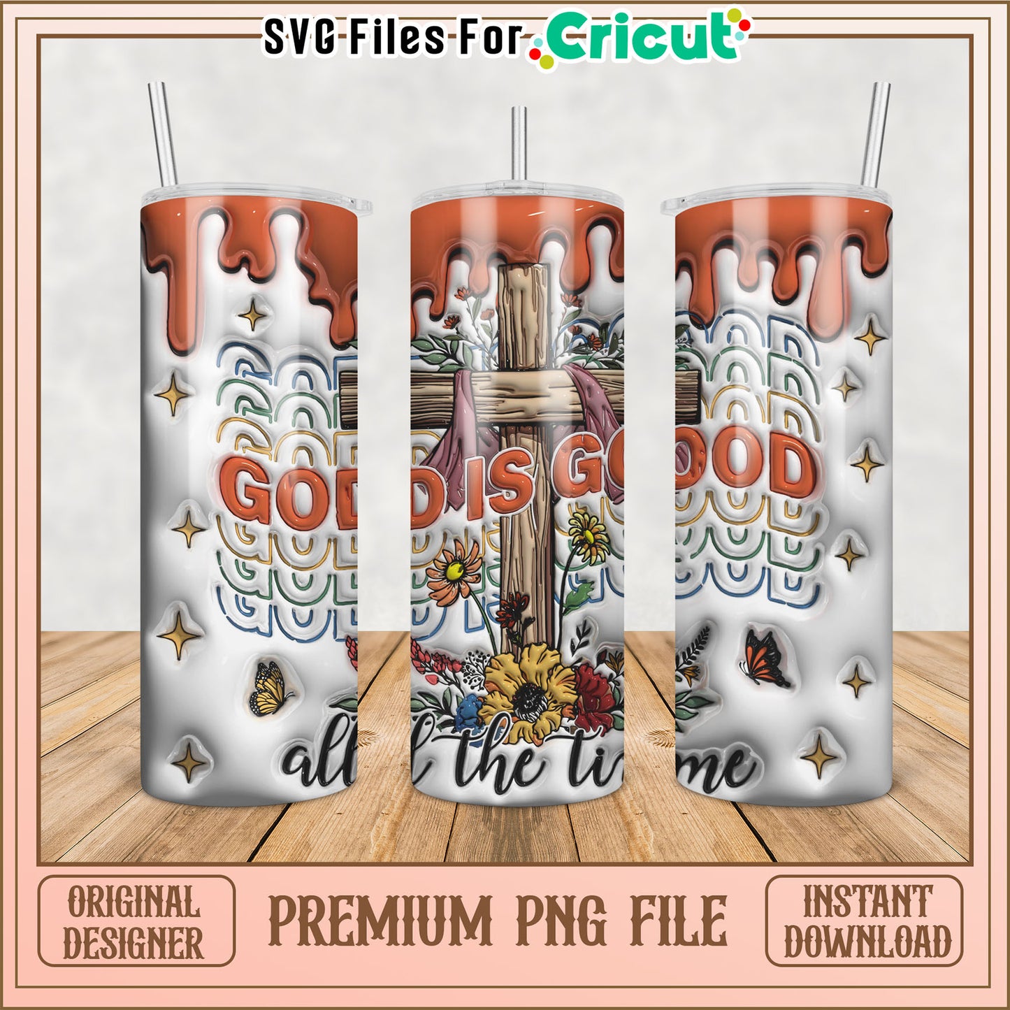 God is Good Tumbler PNG Design