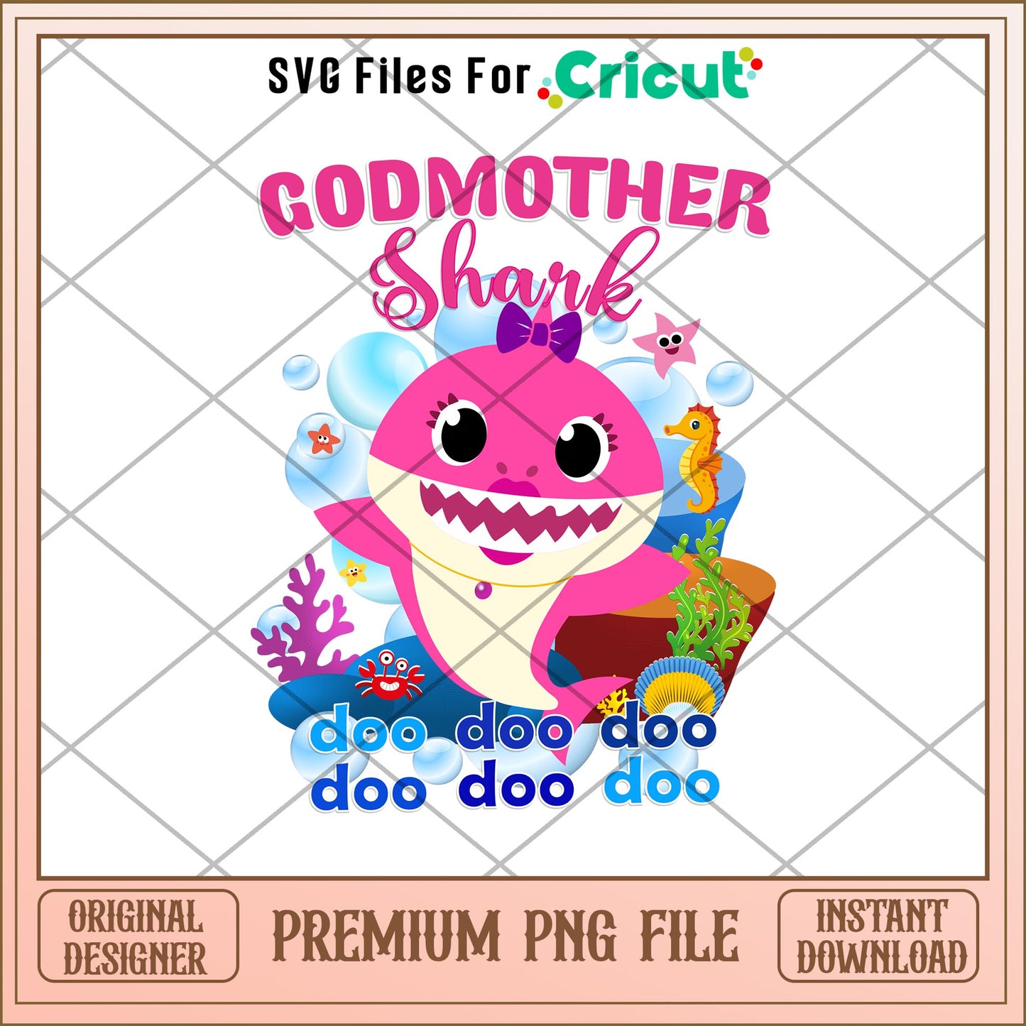 Godmother Baby Shark Png, Baby Shark characters png, digital download