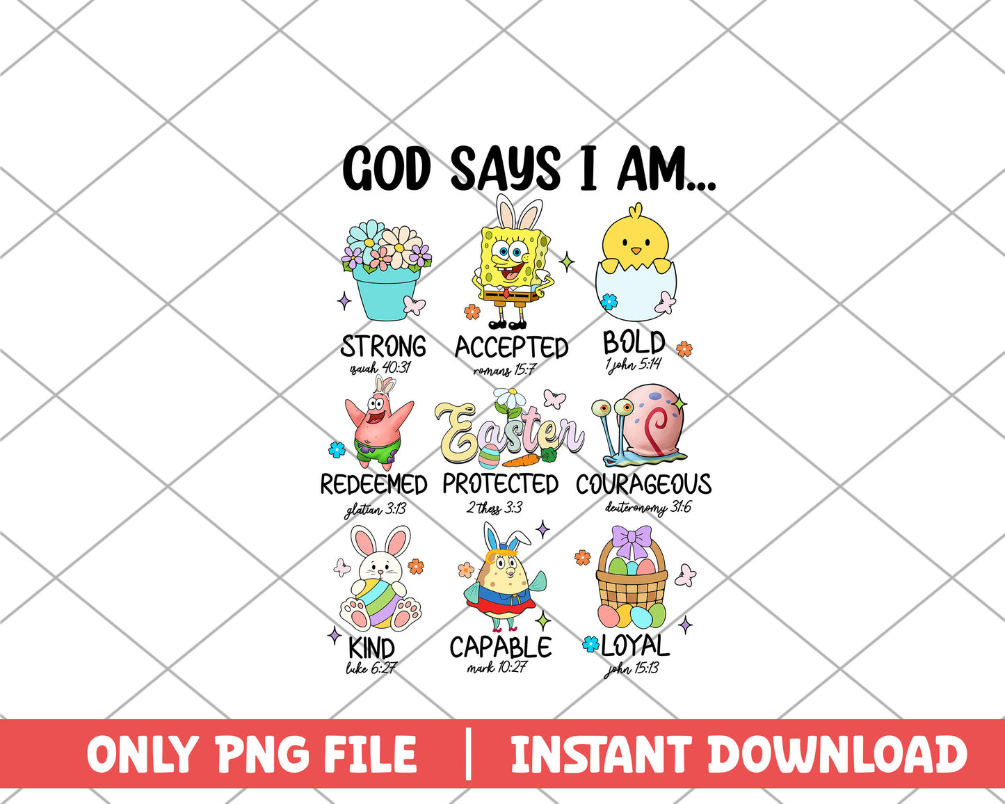 God says I am easter png