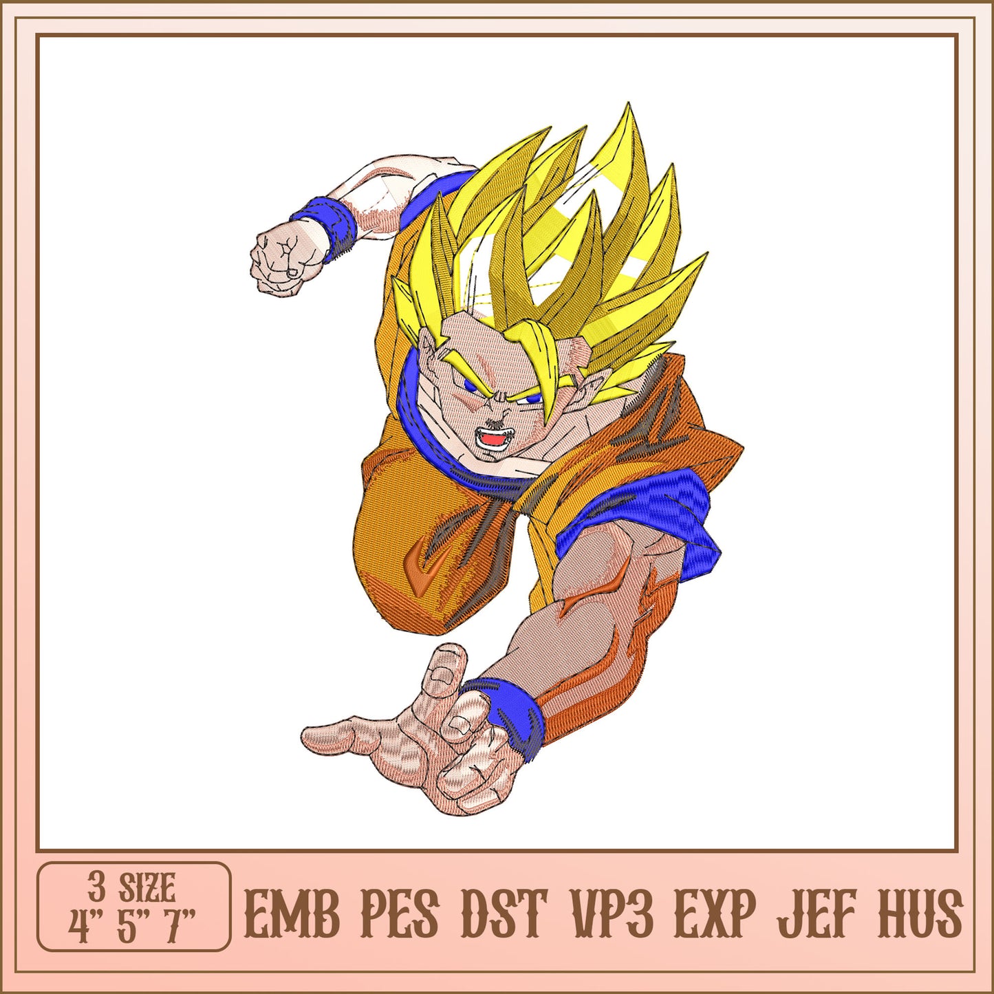Goku Super Saiyan Embroidery Design