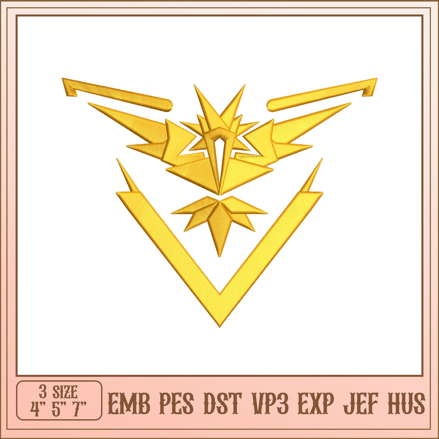 Golden Bird Embroidery Design