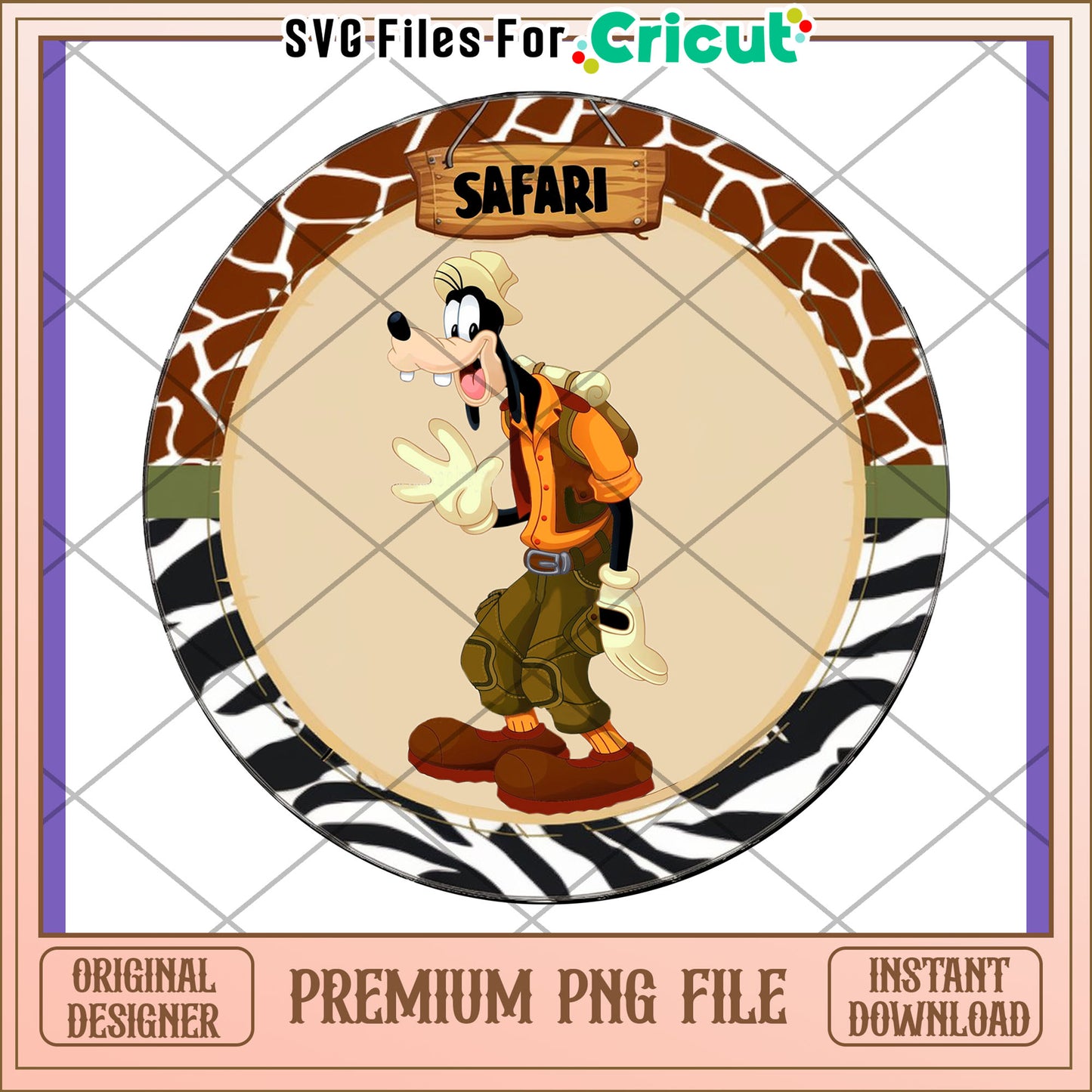 Goofy Safari PNG Design Instant Download