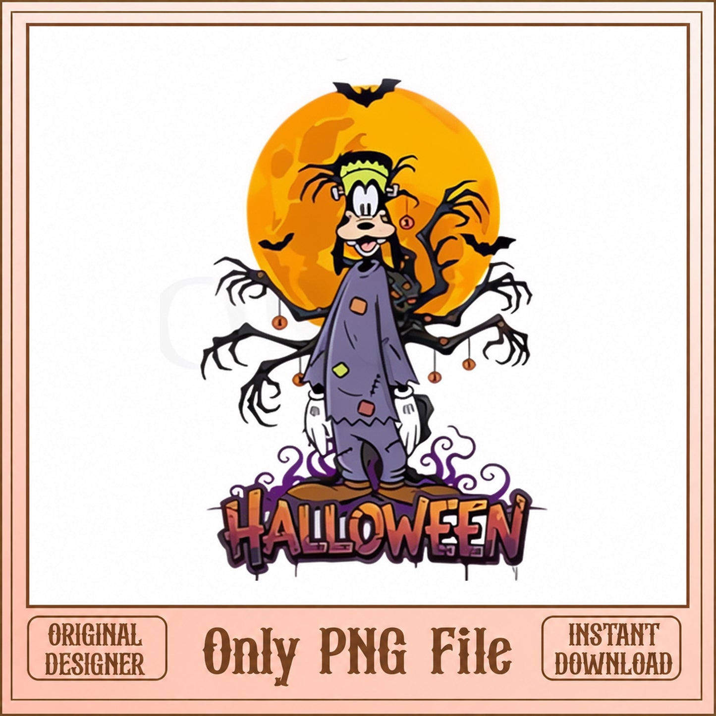 Goofy Halloween PNG, Disney Character Frankenstein, Halloween PNG