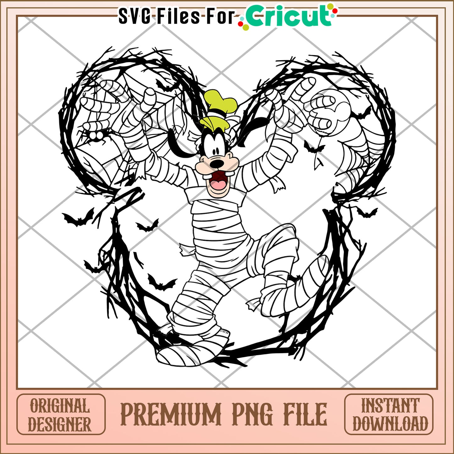 Goofy mummy png, halloween events png,trick or treat png