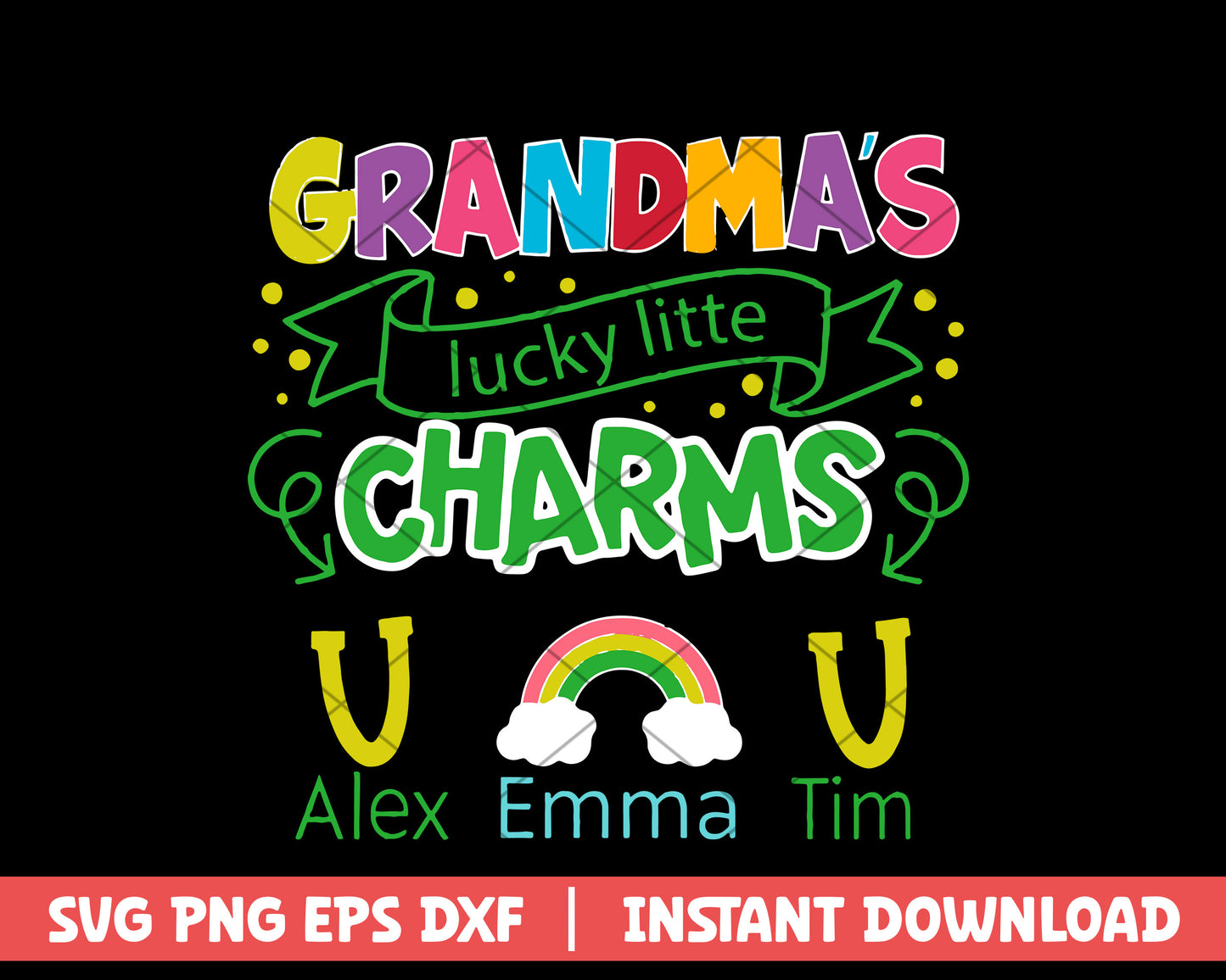 Grandma's lucky little charms mothers day svg