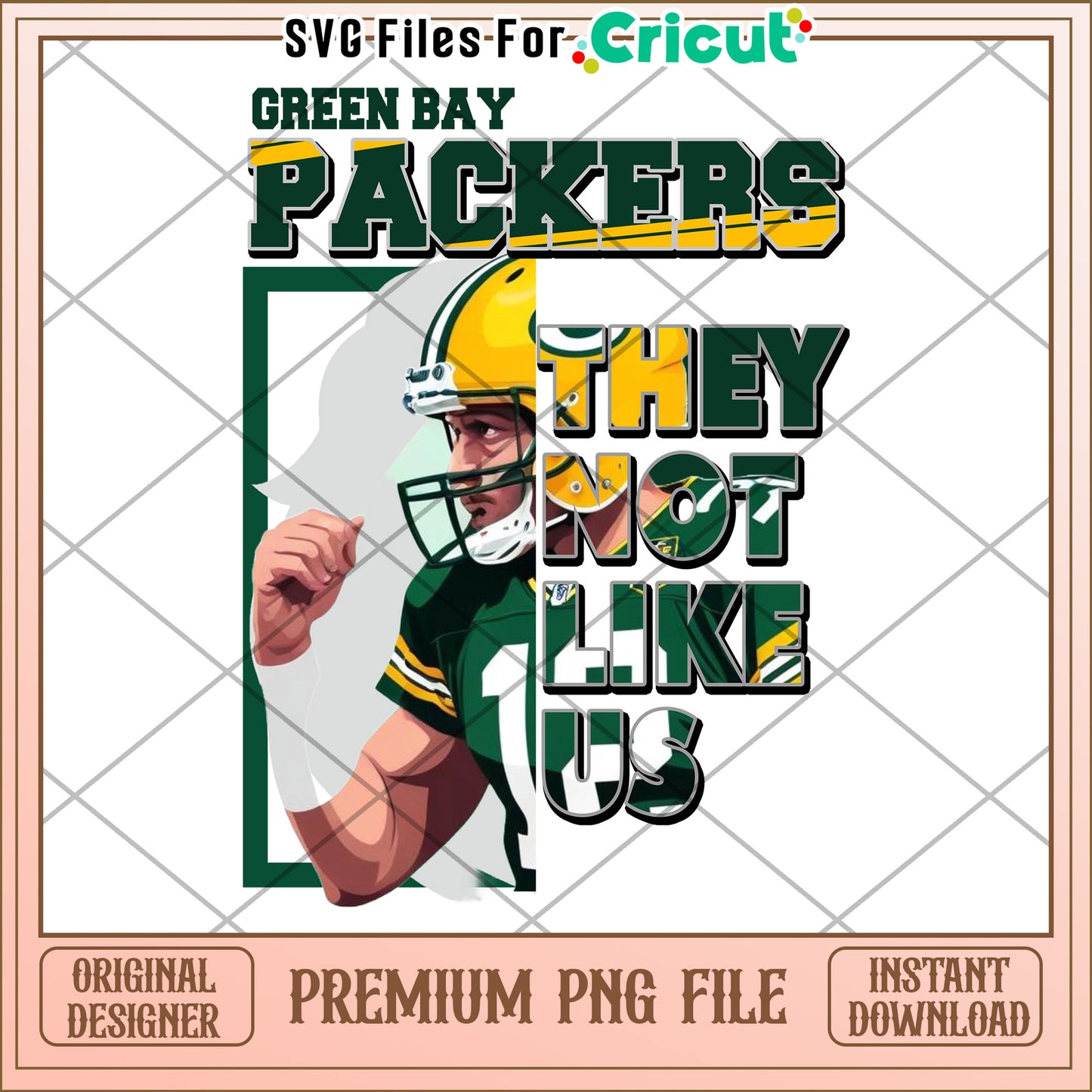 Green Bay Packers design for Cricut, premium PNG file download