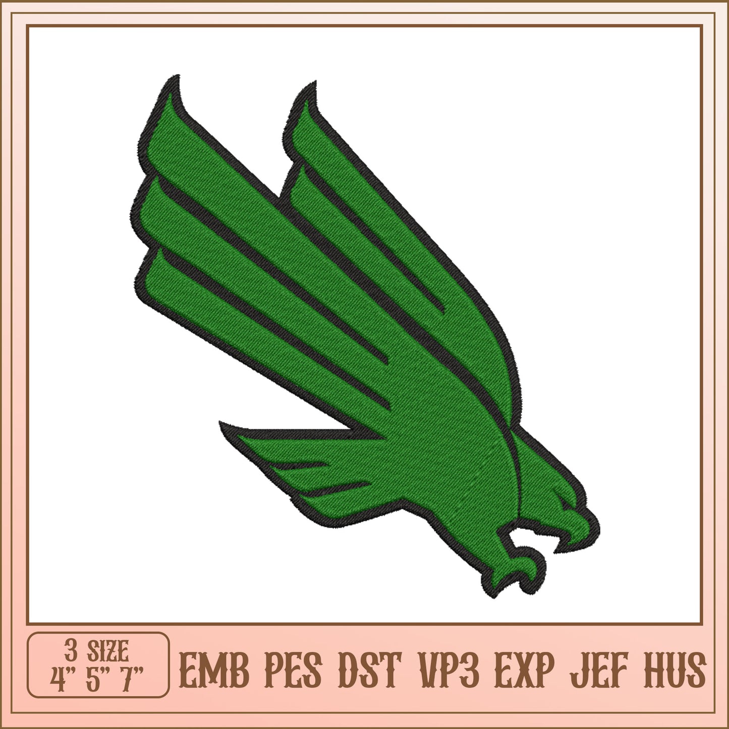 Green Eagle Embroidery Design