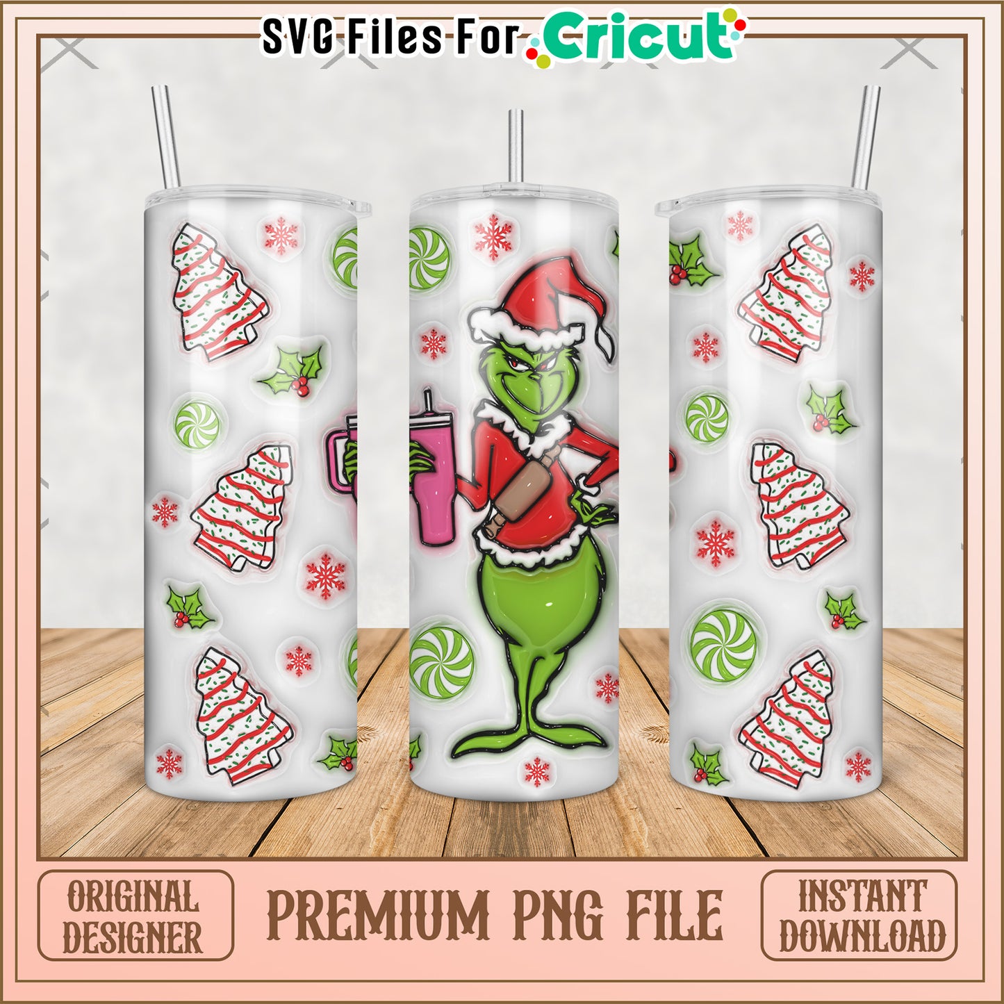 Green grinch illustration tumbler png, grinch live action png, christmas movies png