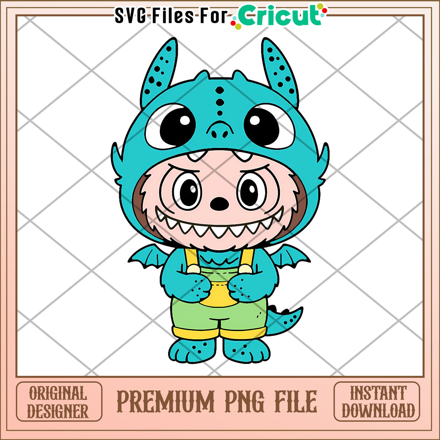 Green labubu toothless costume png, secret labubu png, labubu art png