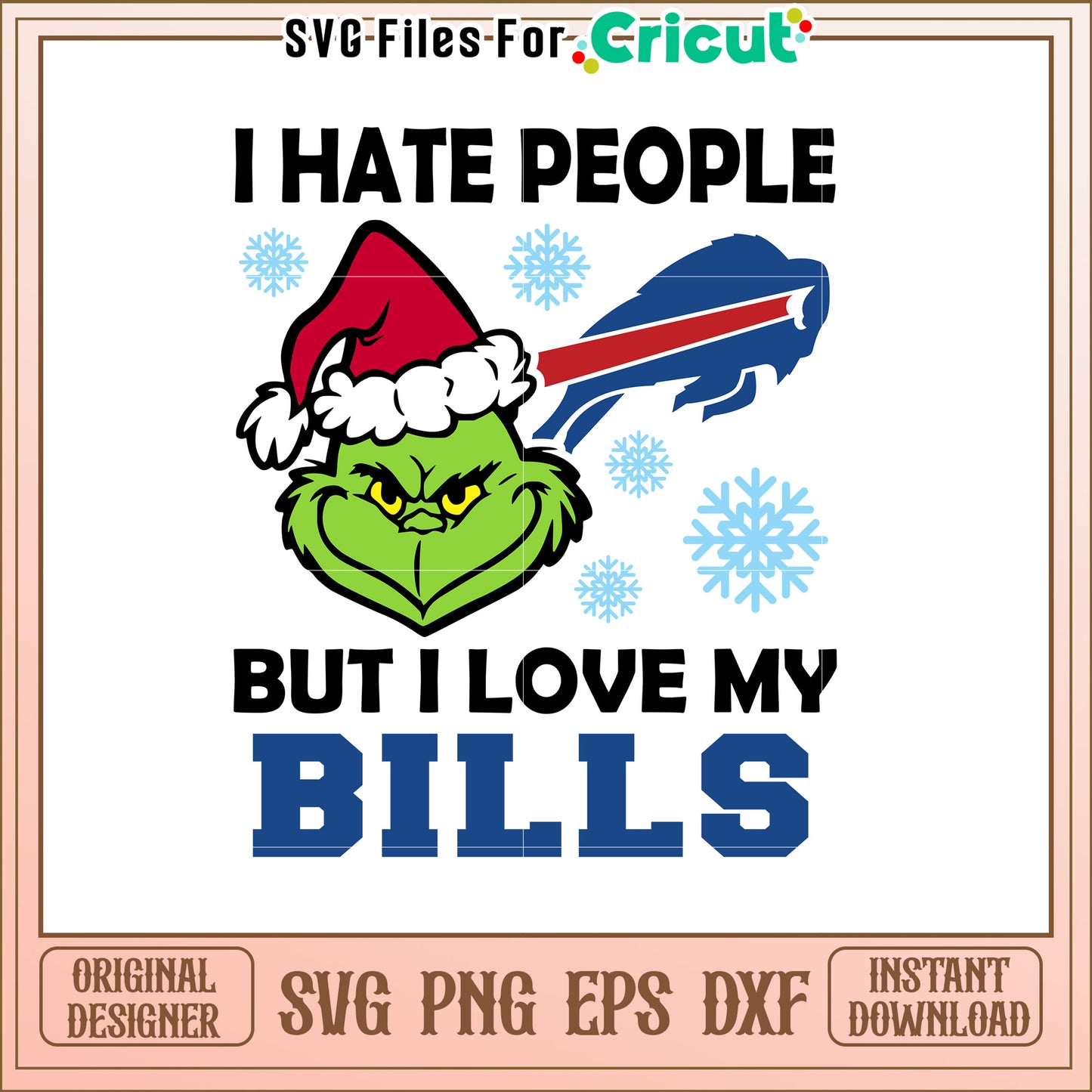 Grinch Buffalo Bills Christmas SVG Design Download