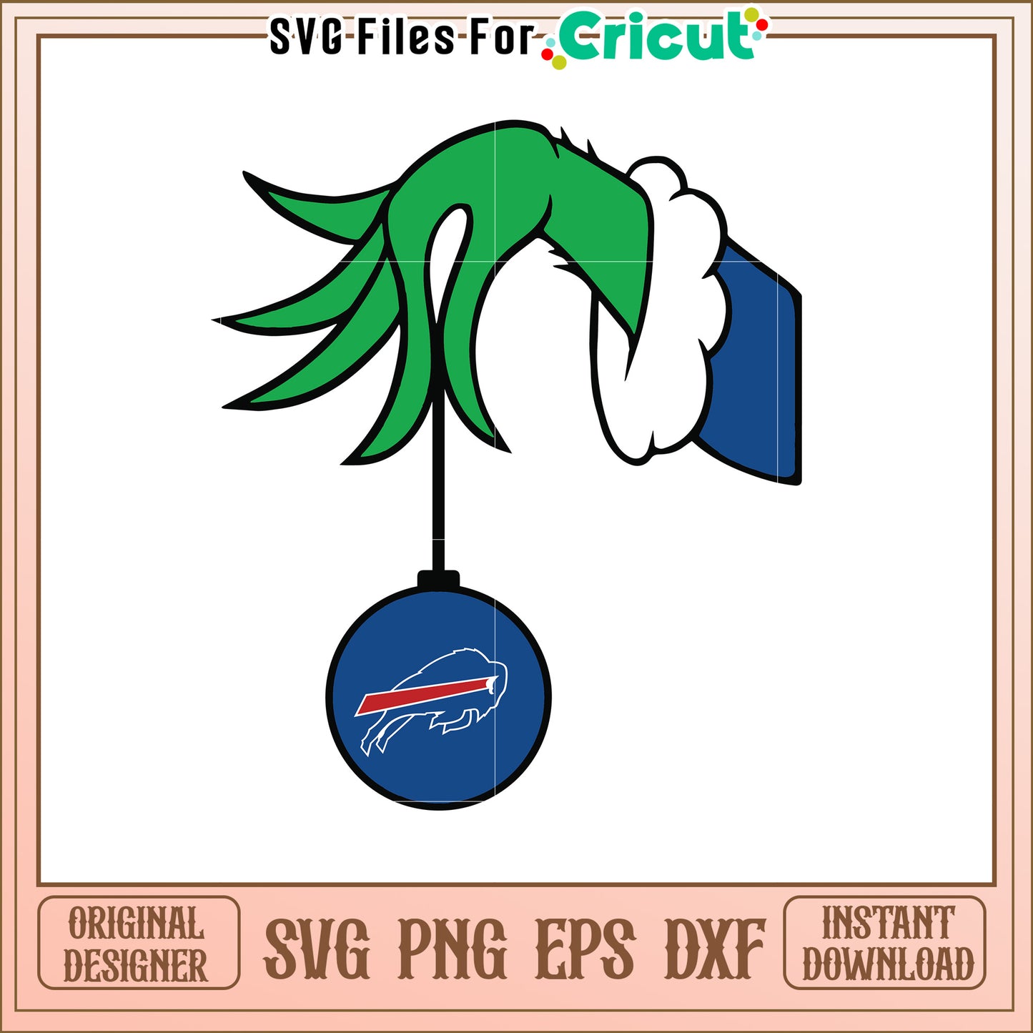 Grinch Buffalo Bills Ornament SVG