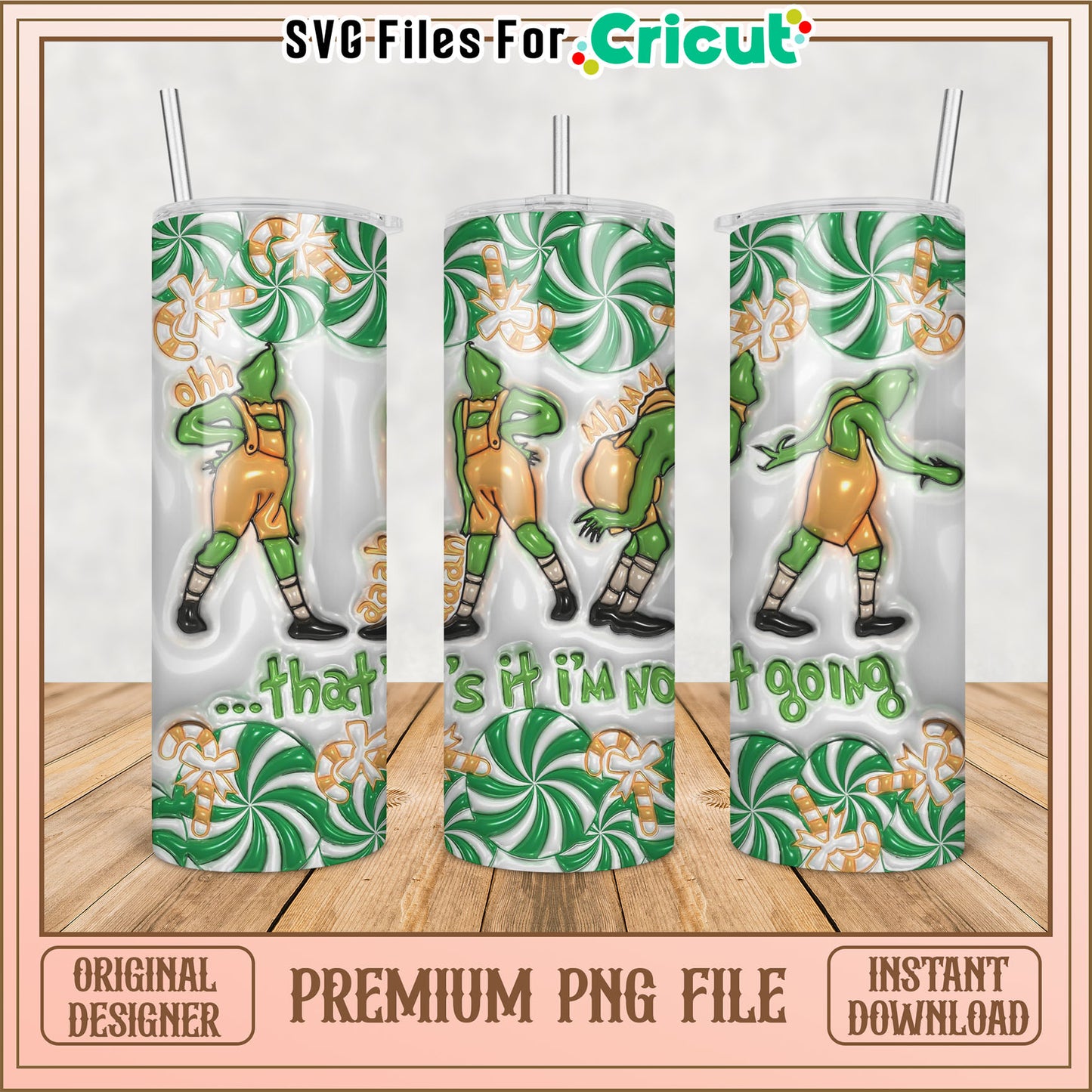 Grinch Candy Cane PNG Sublimation