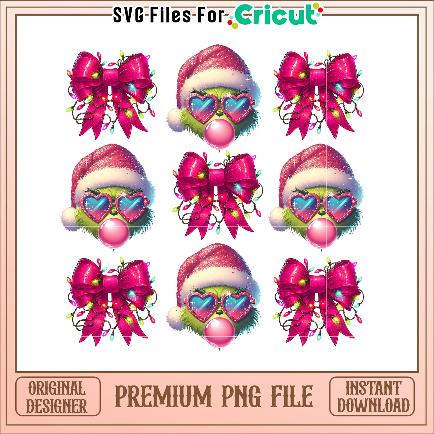 Grinch Christmas Bow PNG Images