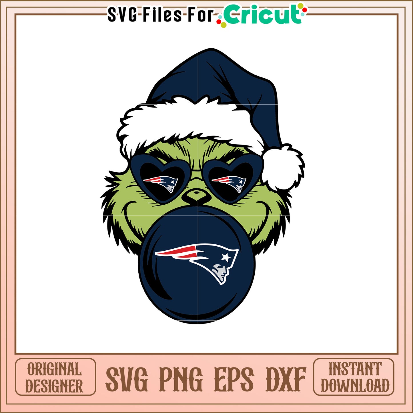 Grinch Christmas Design New England Patriots SVG Art
