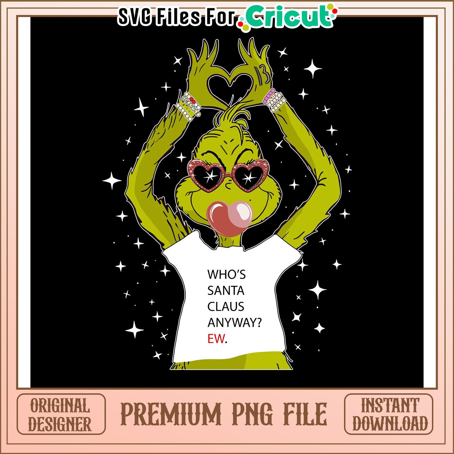 Grinch Heart Hands Shirt Design for Cricut, Fun Holiday SVG File