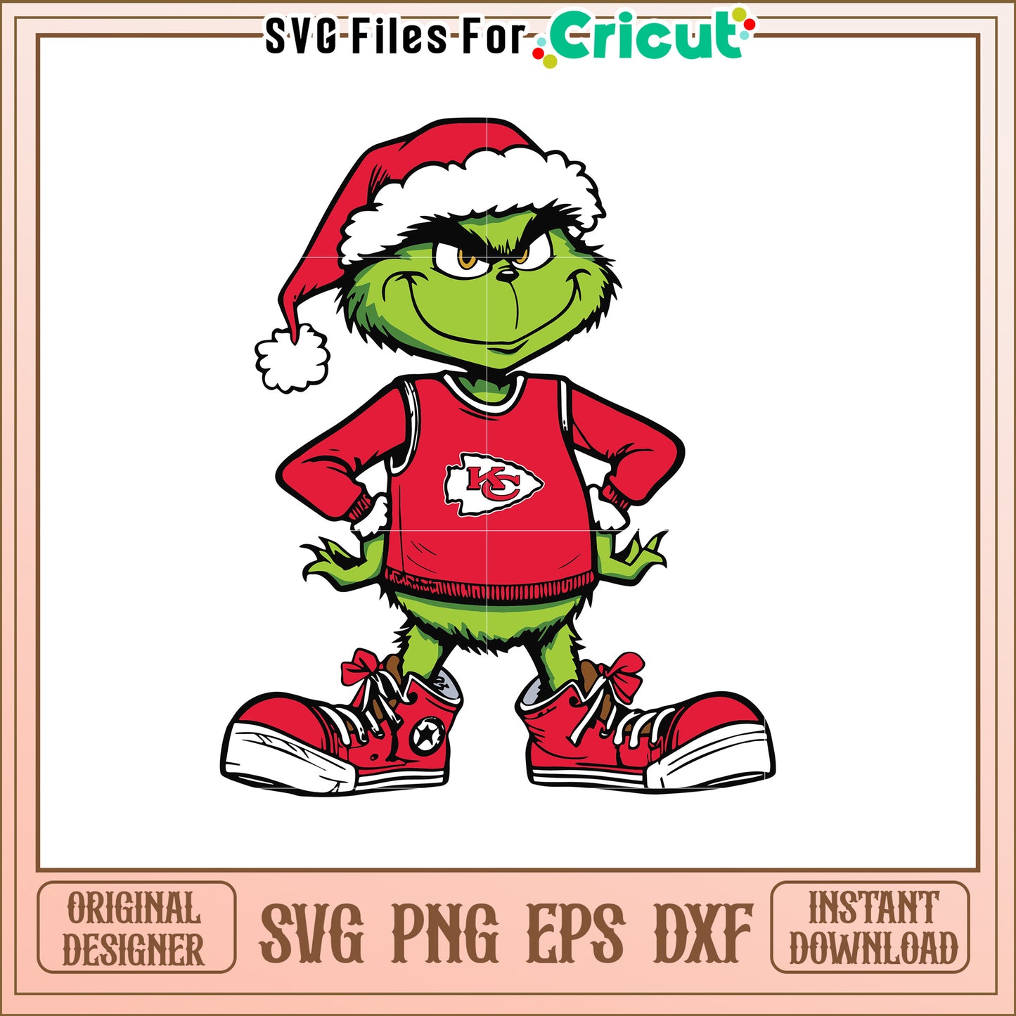 Grinch KC Chiefs Christmas SVG Design