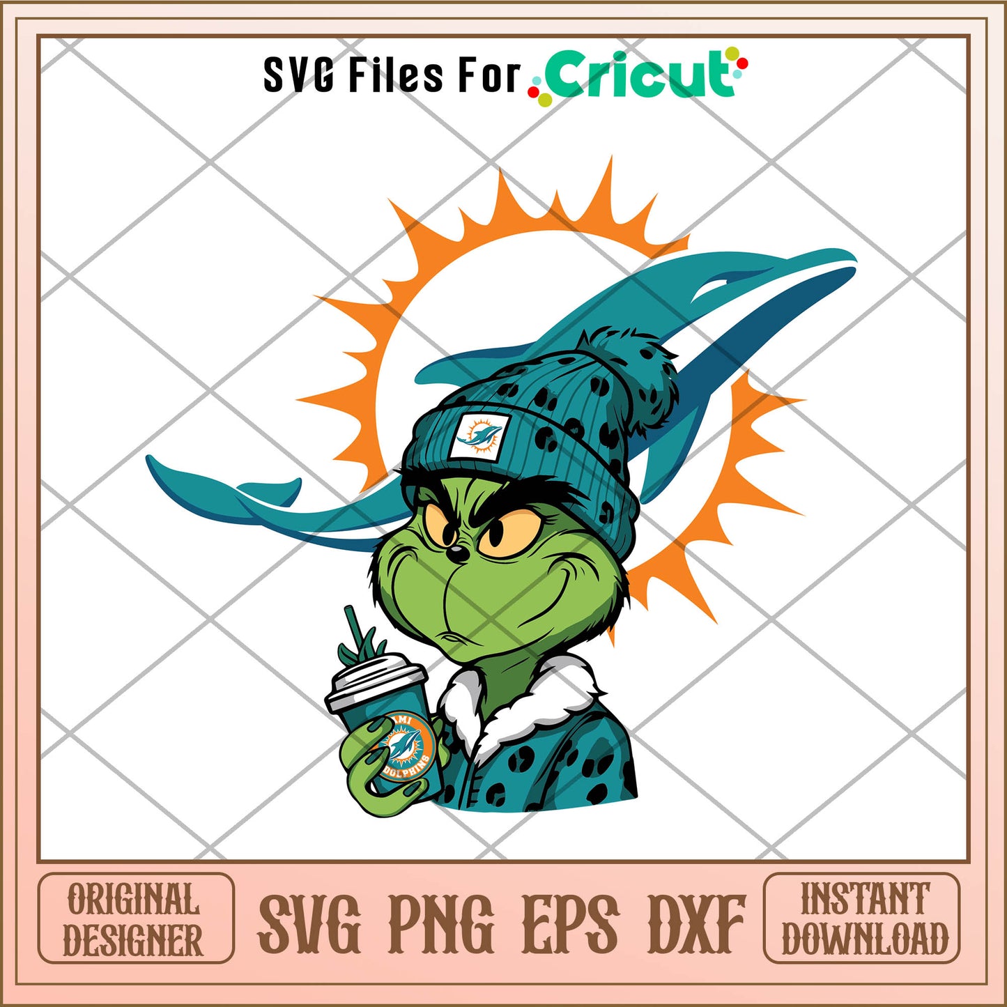 Grinch Miami Dolphins Svg, dolphins logo svg, miami dolphins svg