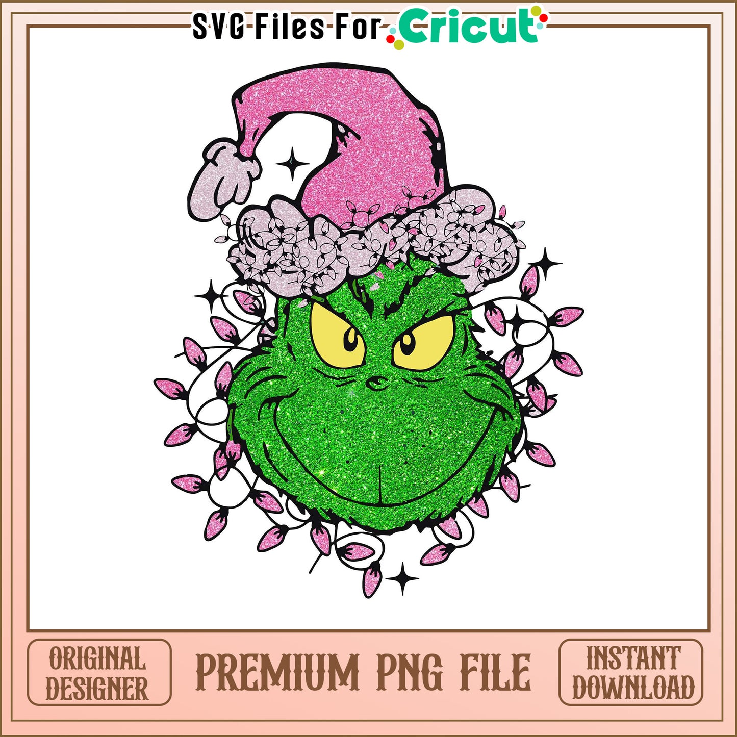 Grinch PNG design for Cricut projects, perfect for holiday crafts
