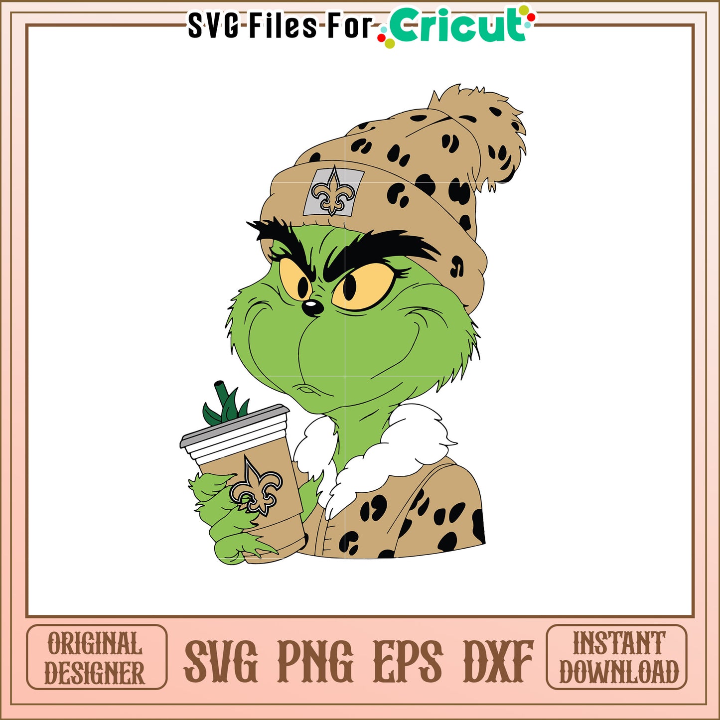 Grinch Saints SVG Coffee Design