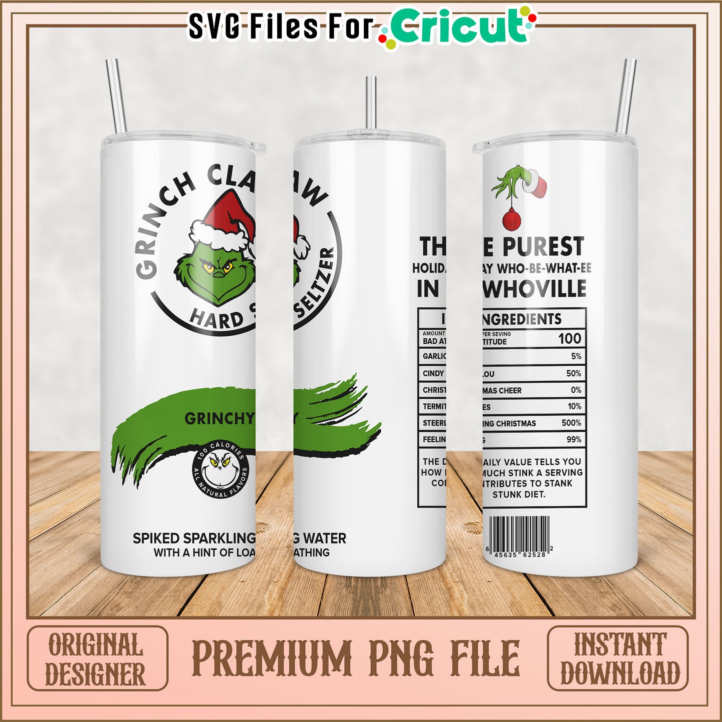 Grinch Seltzer PNG Sublimation Design