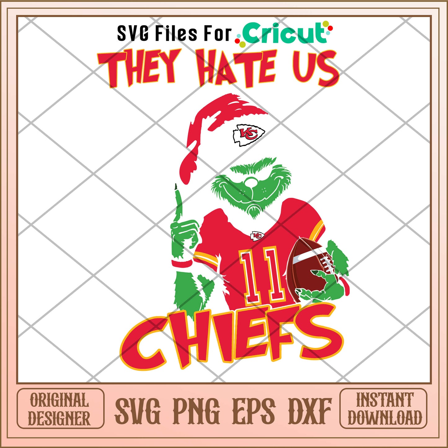 Grinch They Hate Us Because They Aint Us Chiefs Svg, chiefs grinch svg