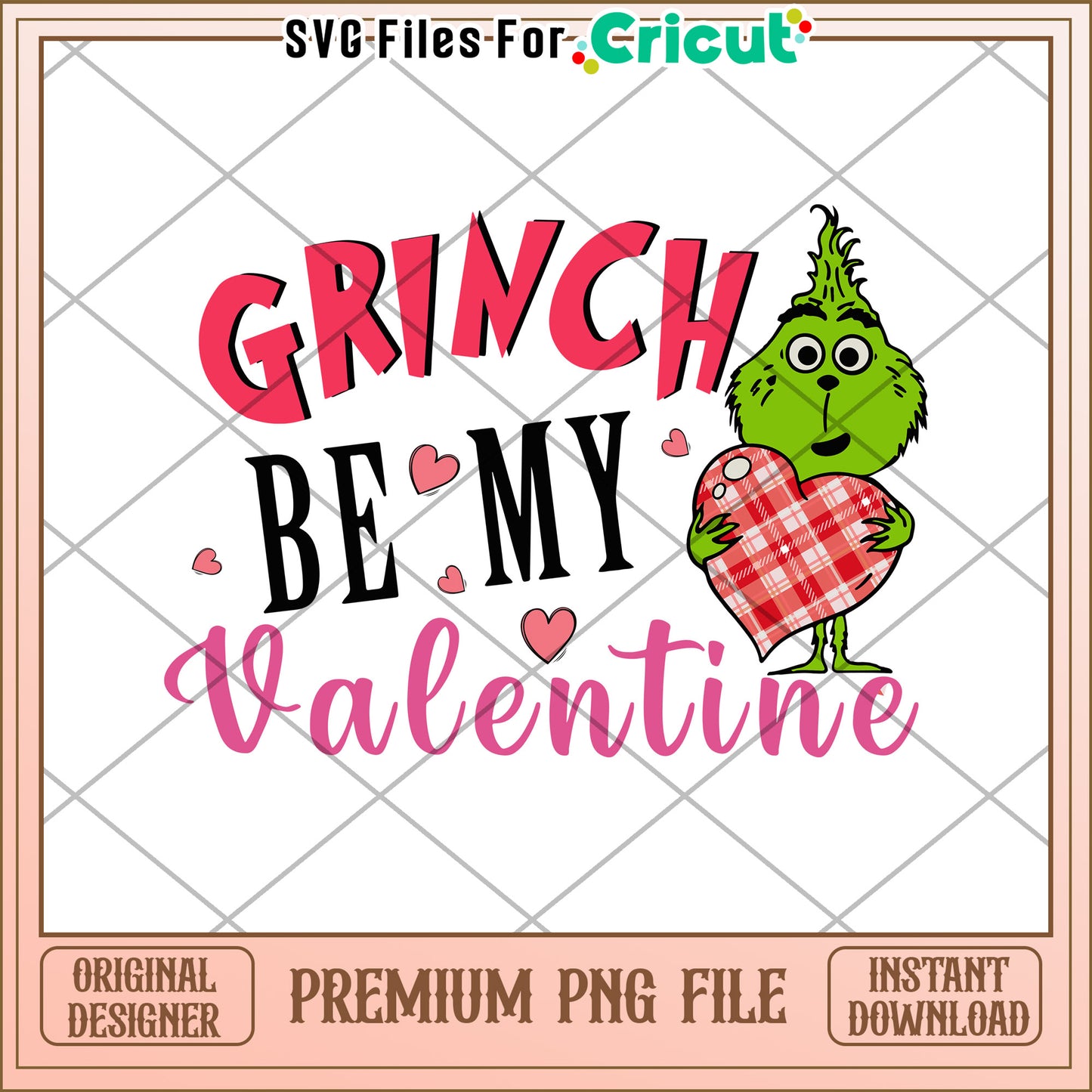 Grinch Valentine PNG Instant Download