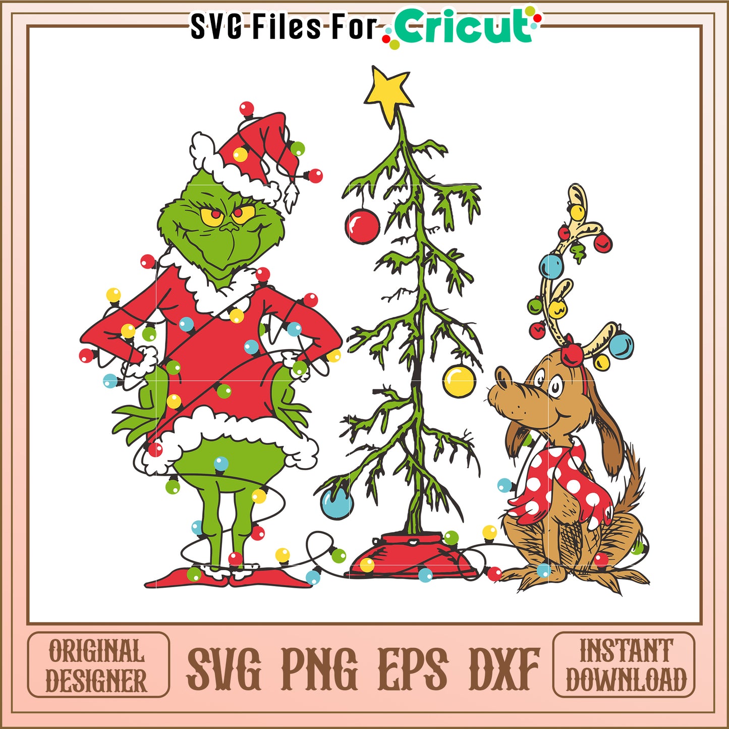 Grinch & Max Christmas SVG PNG EPS DXF