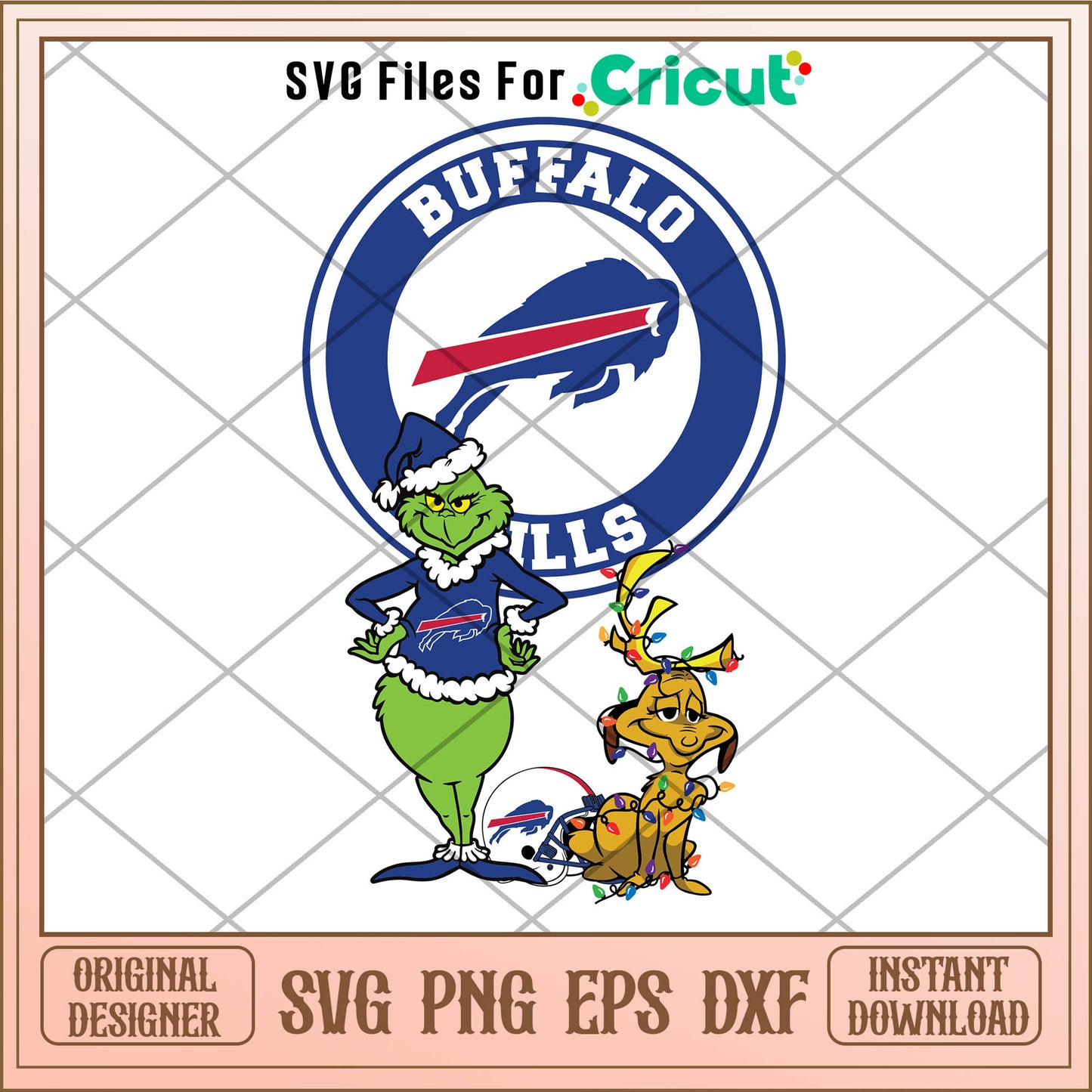 Grinch and max buffalo bills svg, is the grinch disney svg